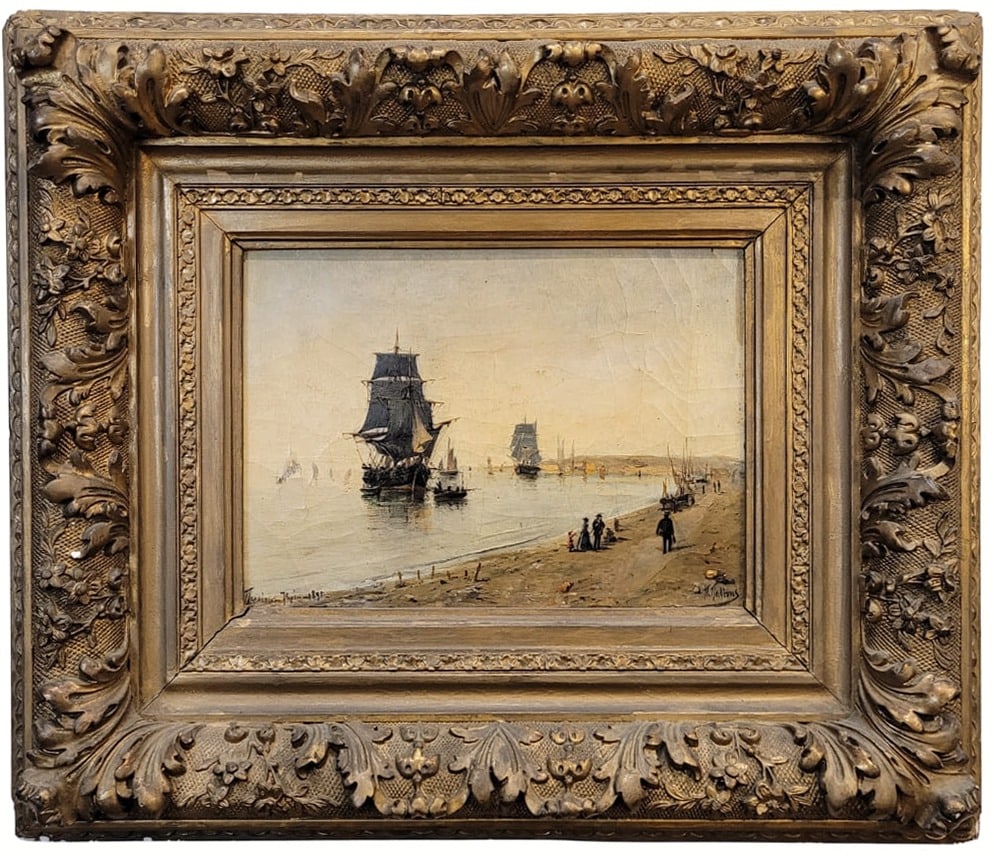 “THE SHIP HYBRIS IN PIRAEUS??, SIGNED KONSTANTINOS VOLANAKIS, 1891 – GREECE (1 of 2)