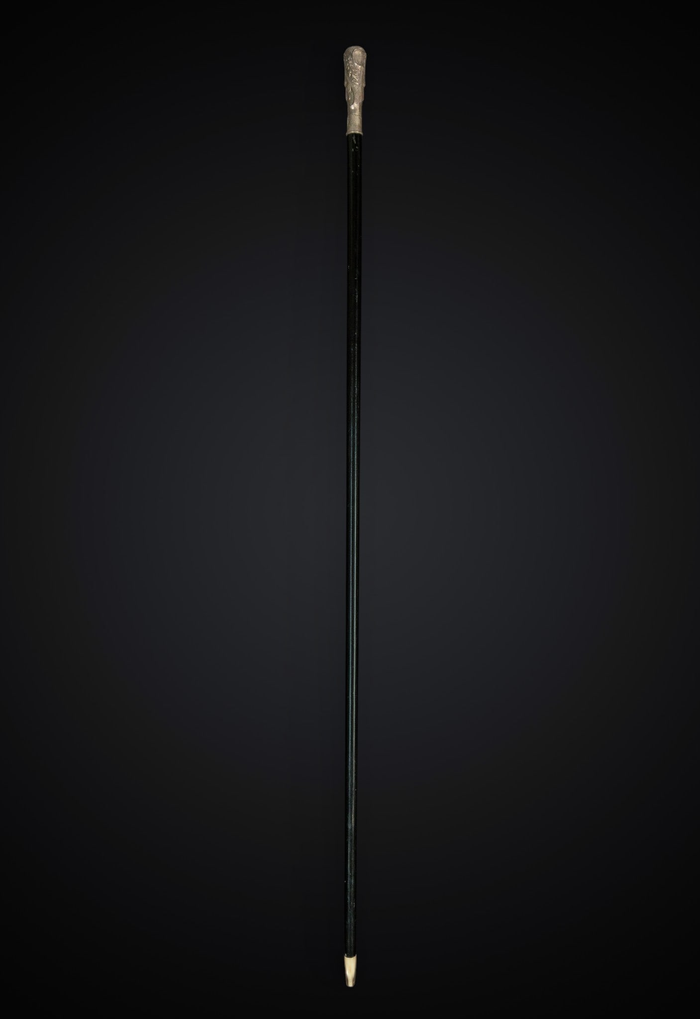 Art Nouveau walking stick in metal and wood: Metal and wood