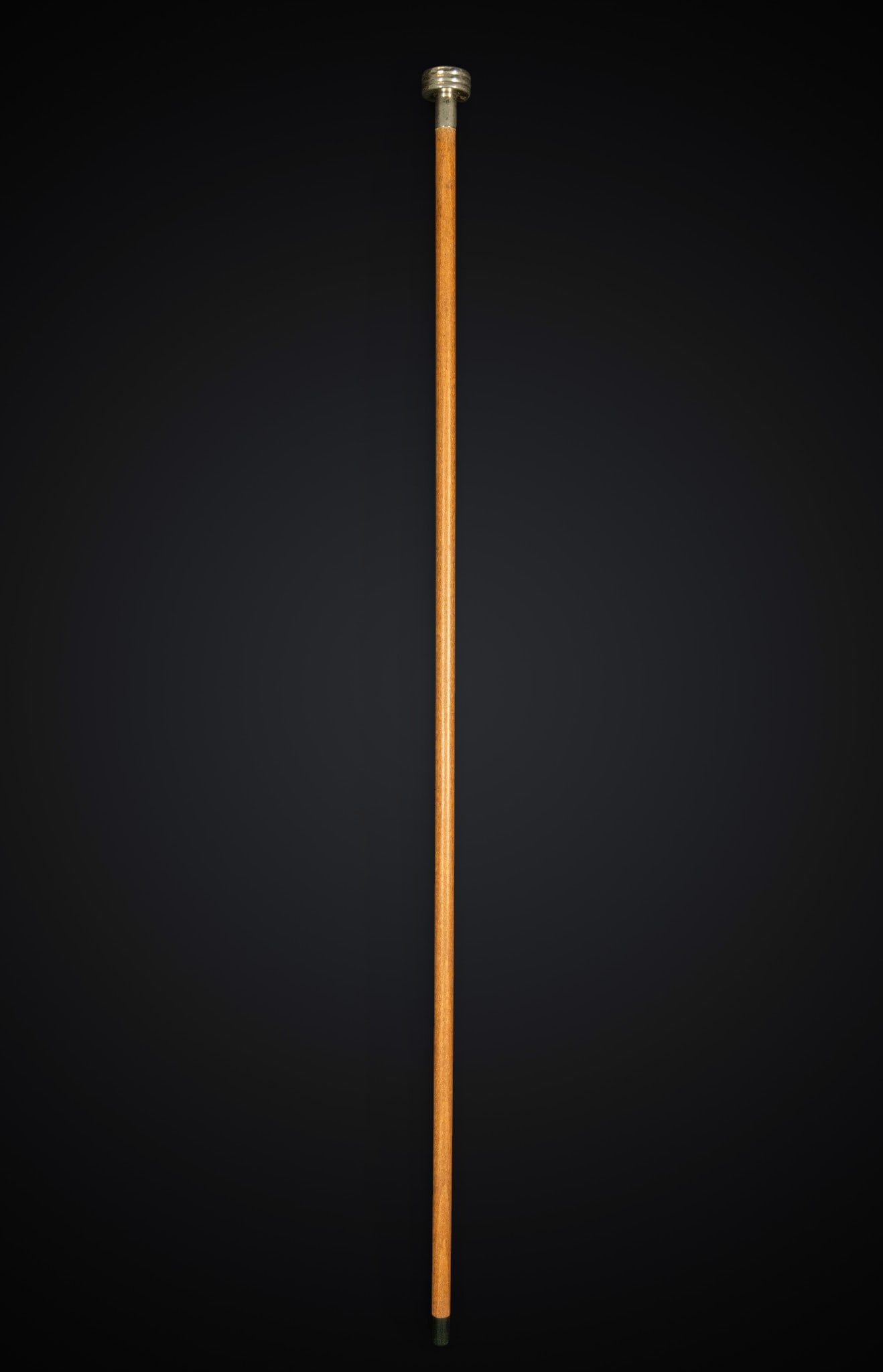 Walking stick, 20th century: Head in silver-plated metal, body in wood