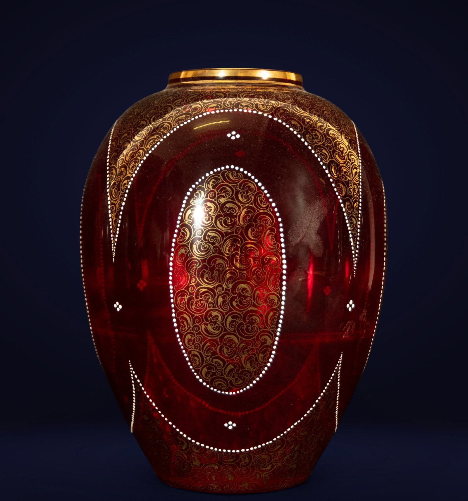 Important Art Deco Murano Red Vase (1 of 4)