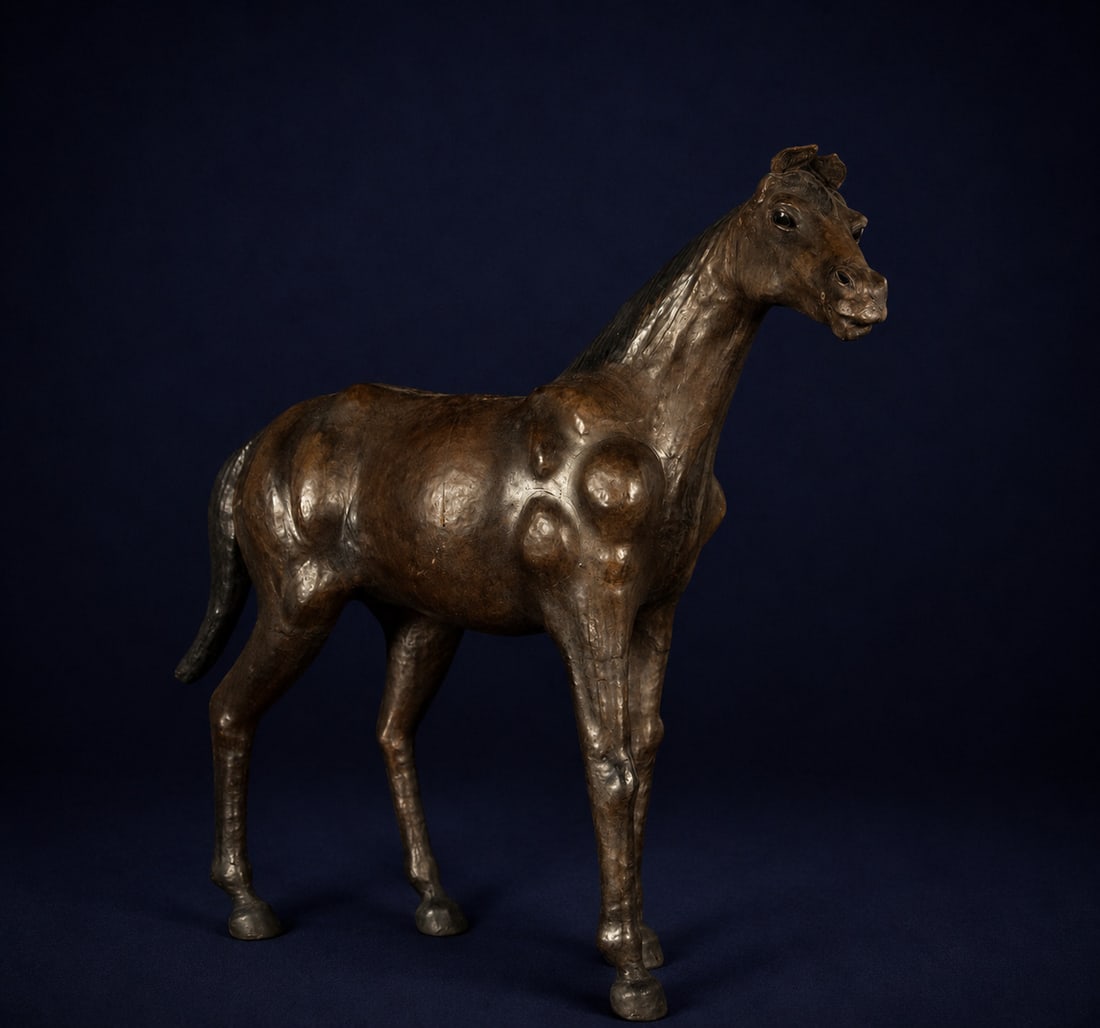 Decorative Large Leather Horse, England 1930 (1 of 5)