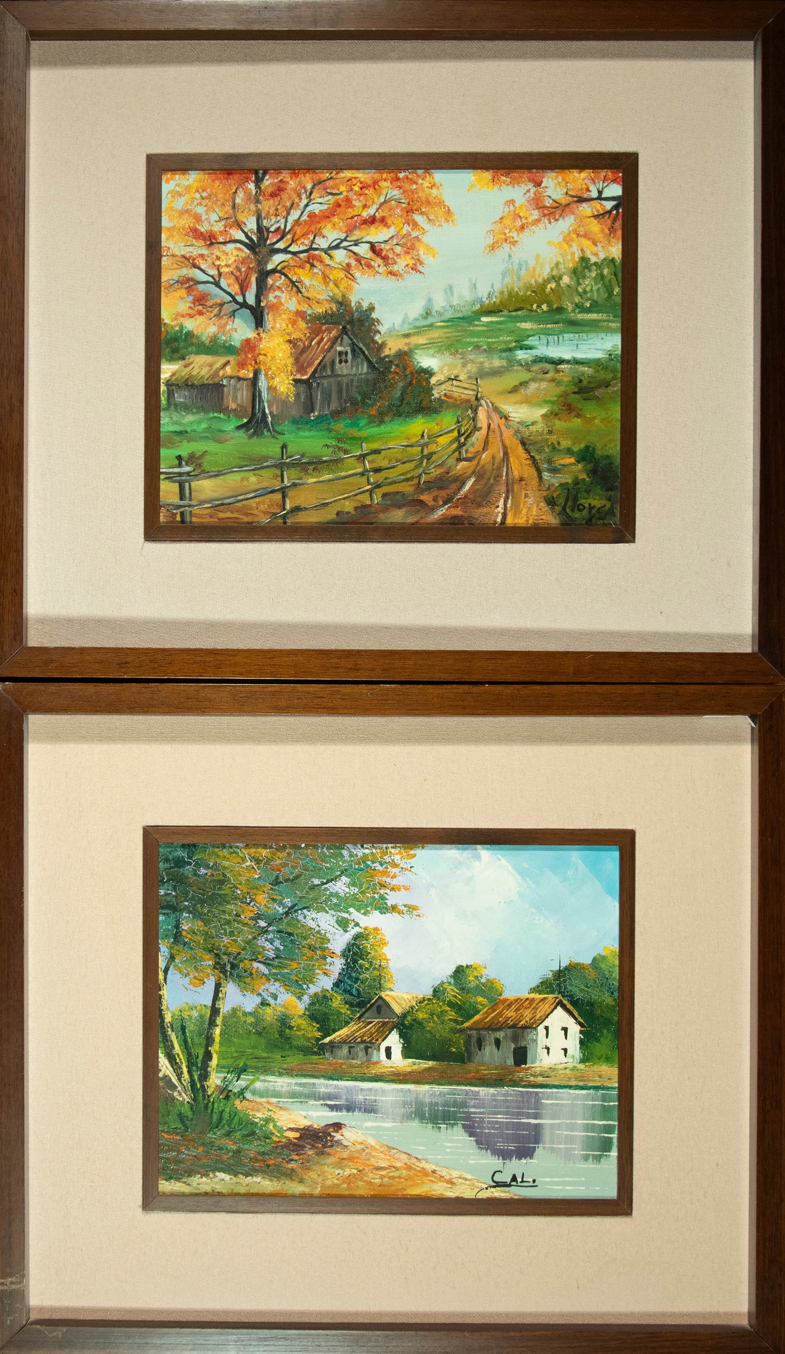 Pair of landscapes by Llorca i Cal, both signed, oil on canvas: Oil paintings on canvas. Each measures 50 x 45 cm