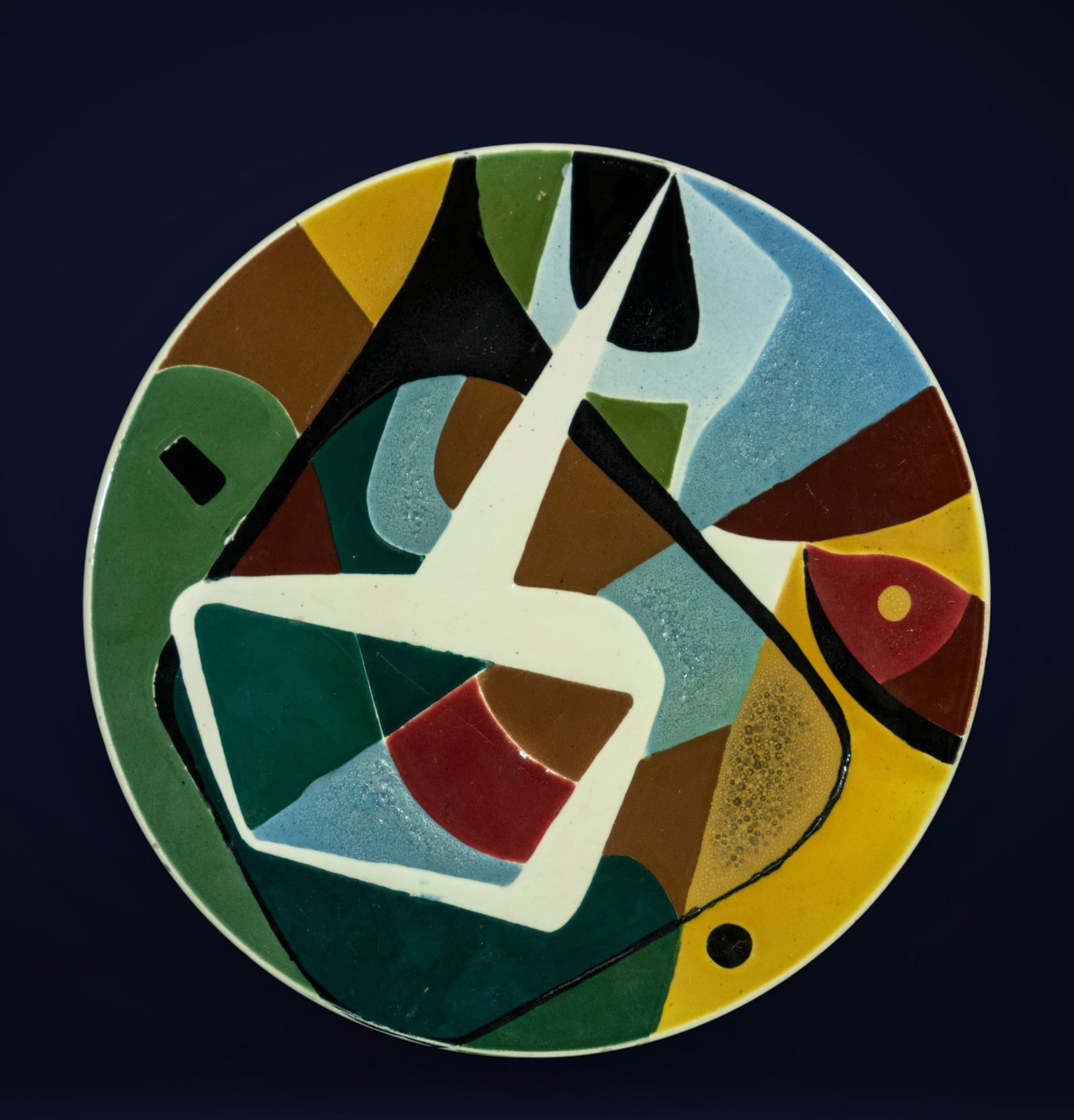 Art Deco plate, 20th century: 36 x 36 cm