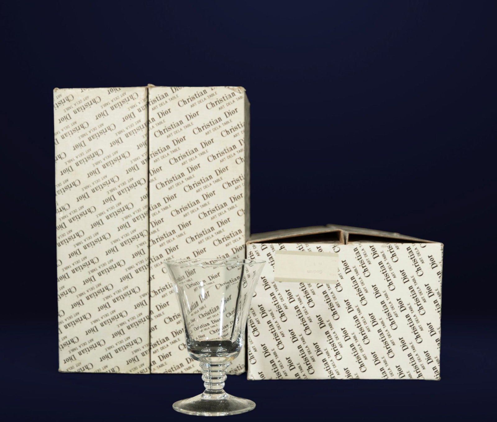 Set of 12 details in Christian Dior Crystal: Measurements of each glass: 12 x 8.5cm each.