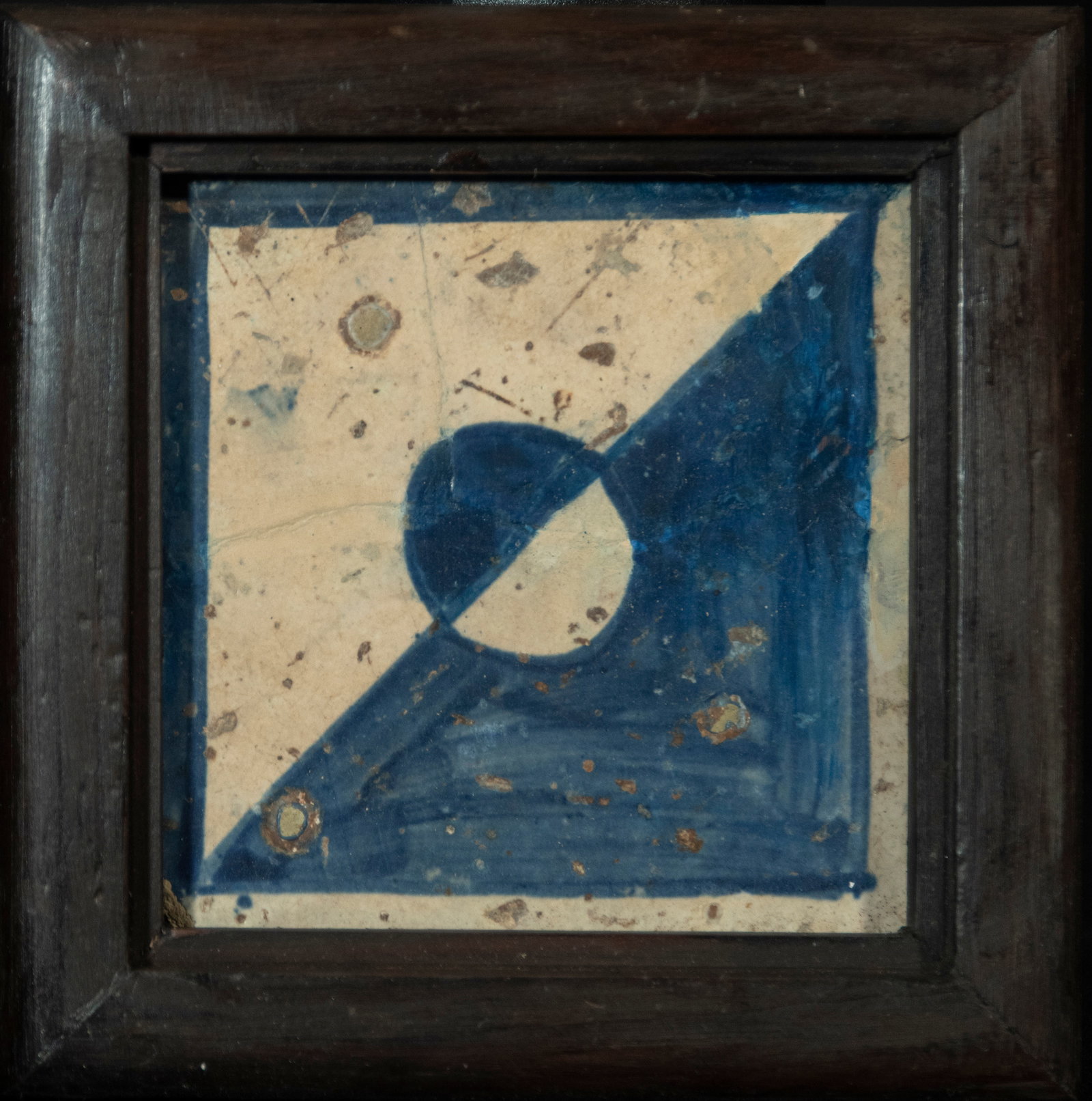 Gothic tile from Manises, 15th century: 12 x 12 cm