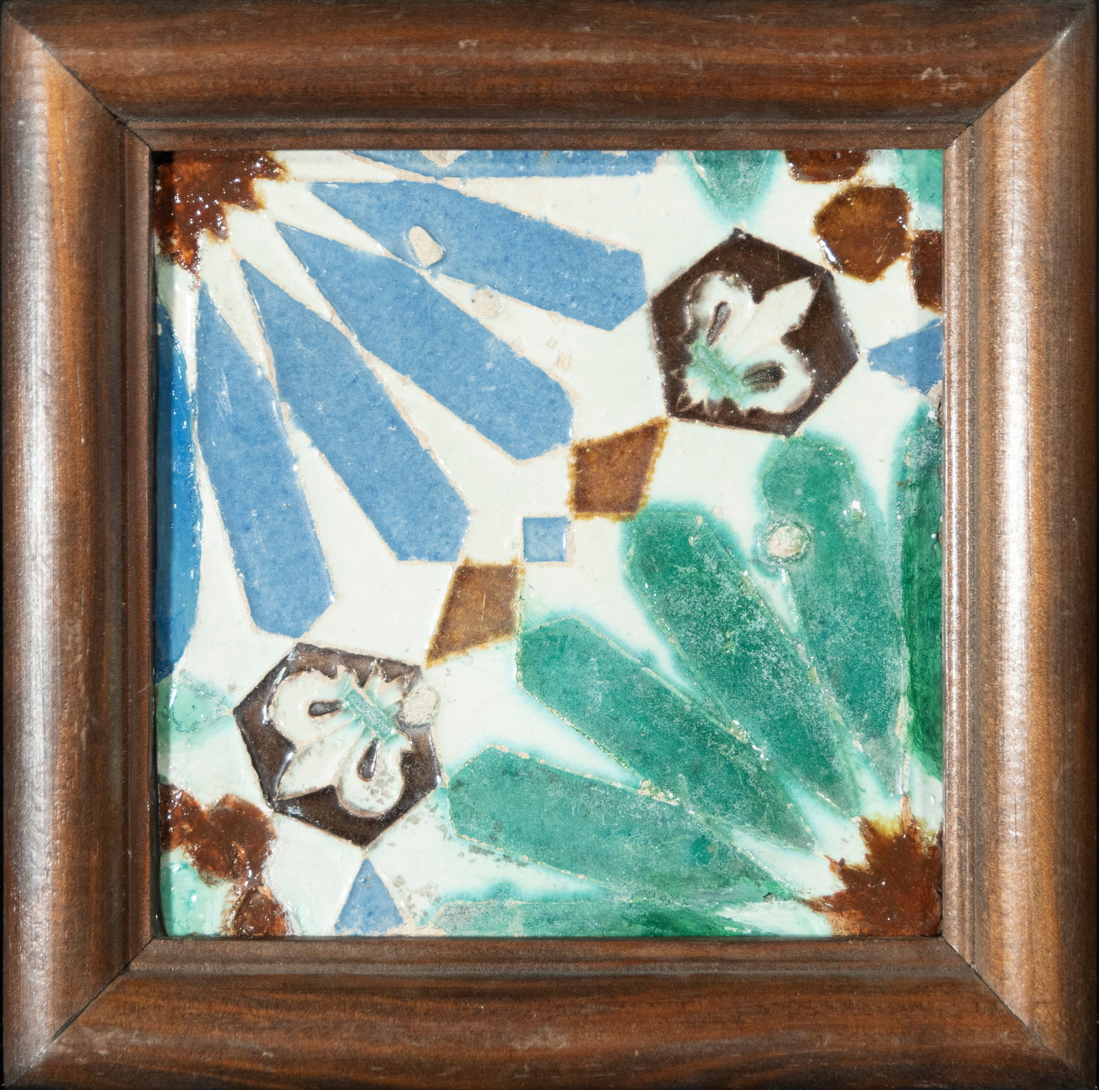 Triana tile from Seville, 16th century: 14 x 14 cm