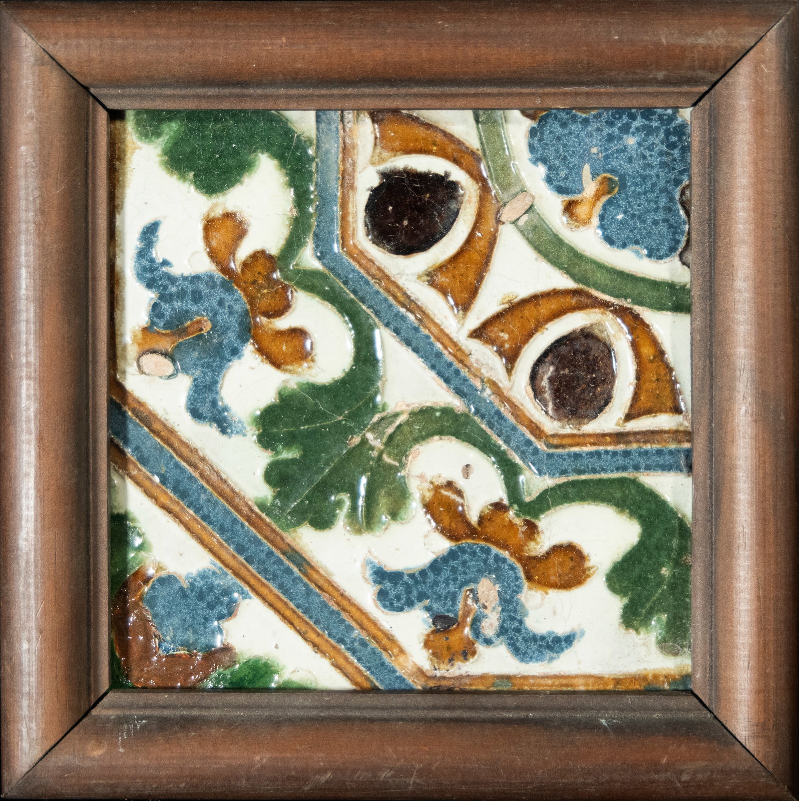 Triana tile from Seville, 16th century: 14 x 14 cm