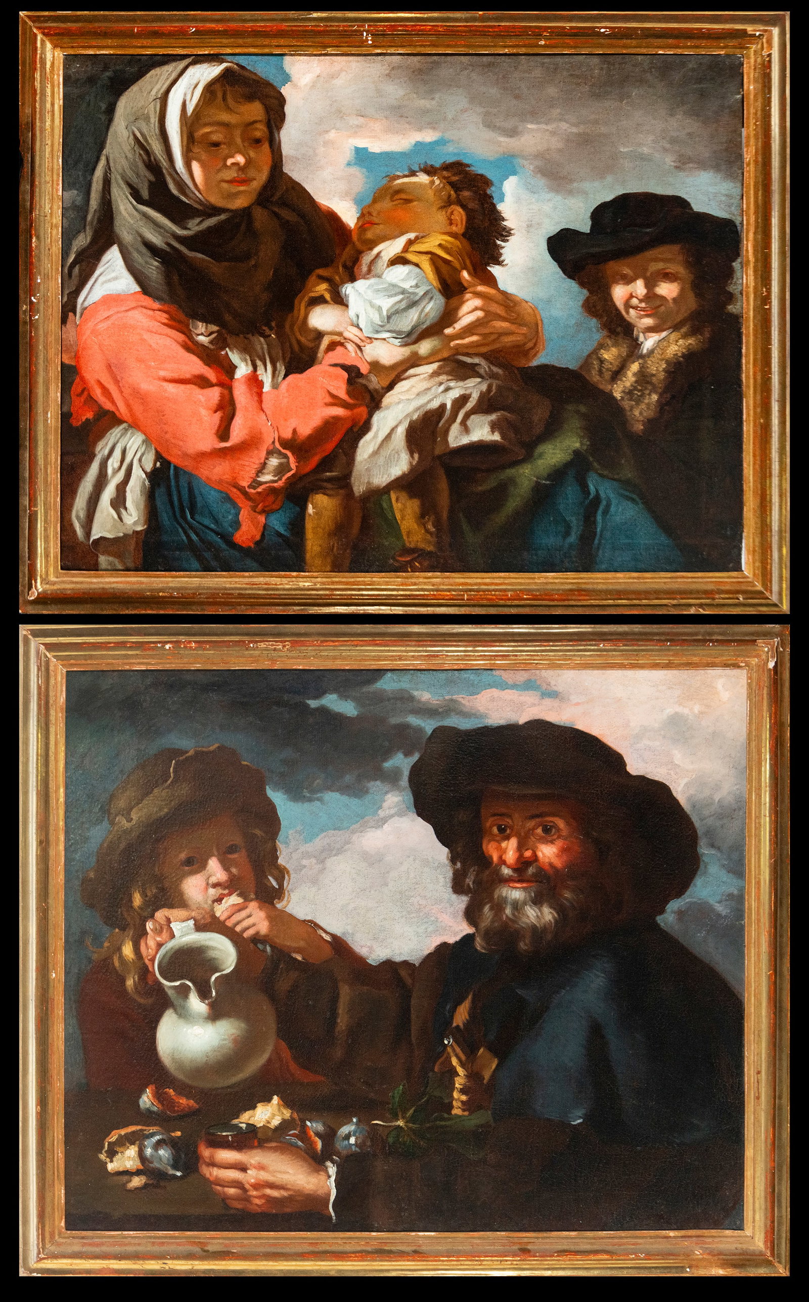 Pair of popular scenes, Neapolitan Painter - 17th-18th Century (1 of 8)