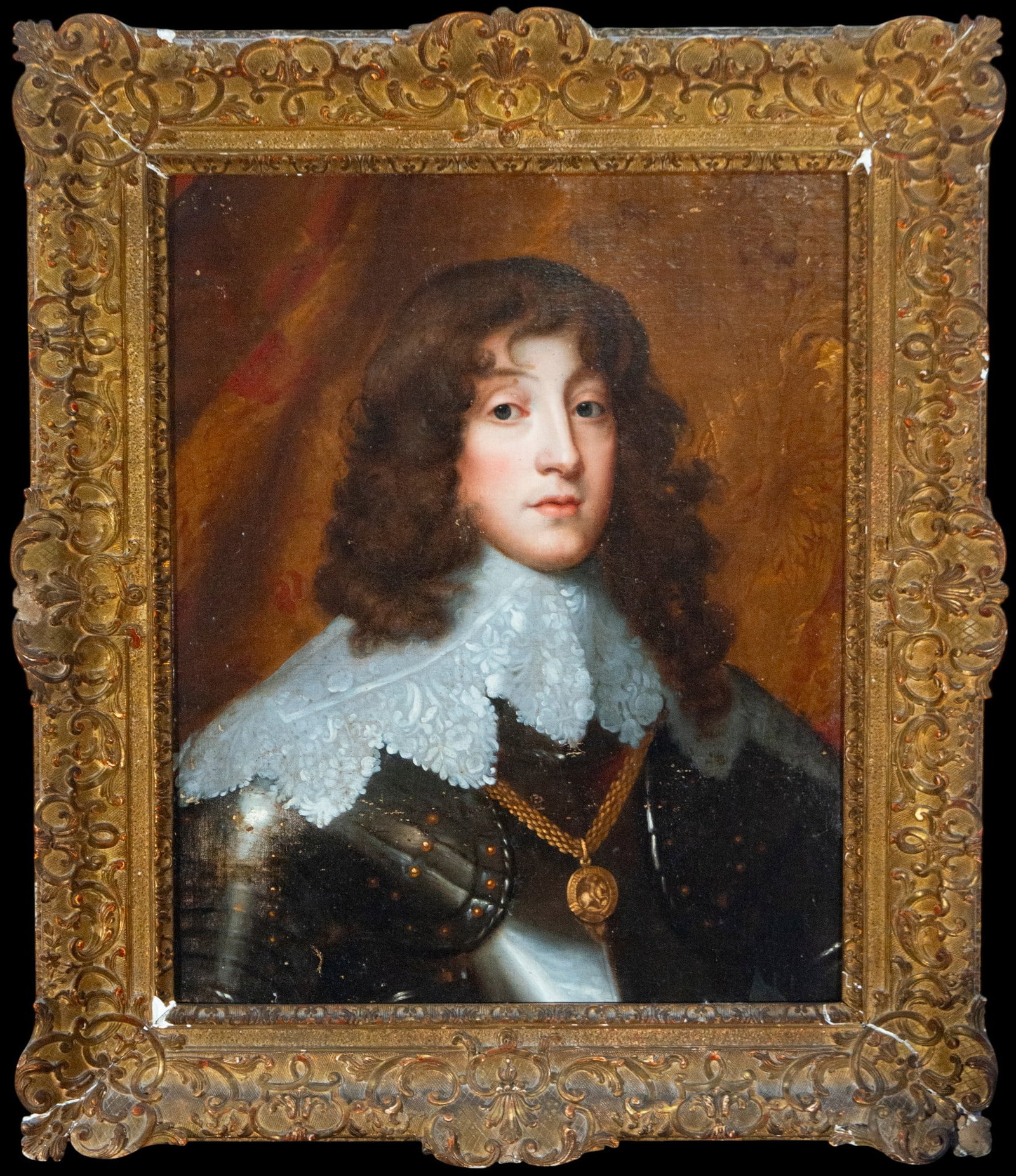 Attributed to Pierre Mignard (Troyes, France, 1612-Paris, 1695) Portrait of Louis XIV (1 of 4)