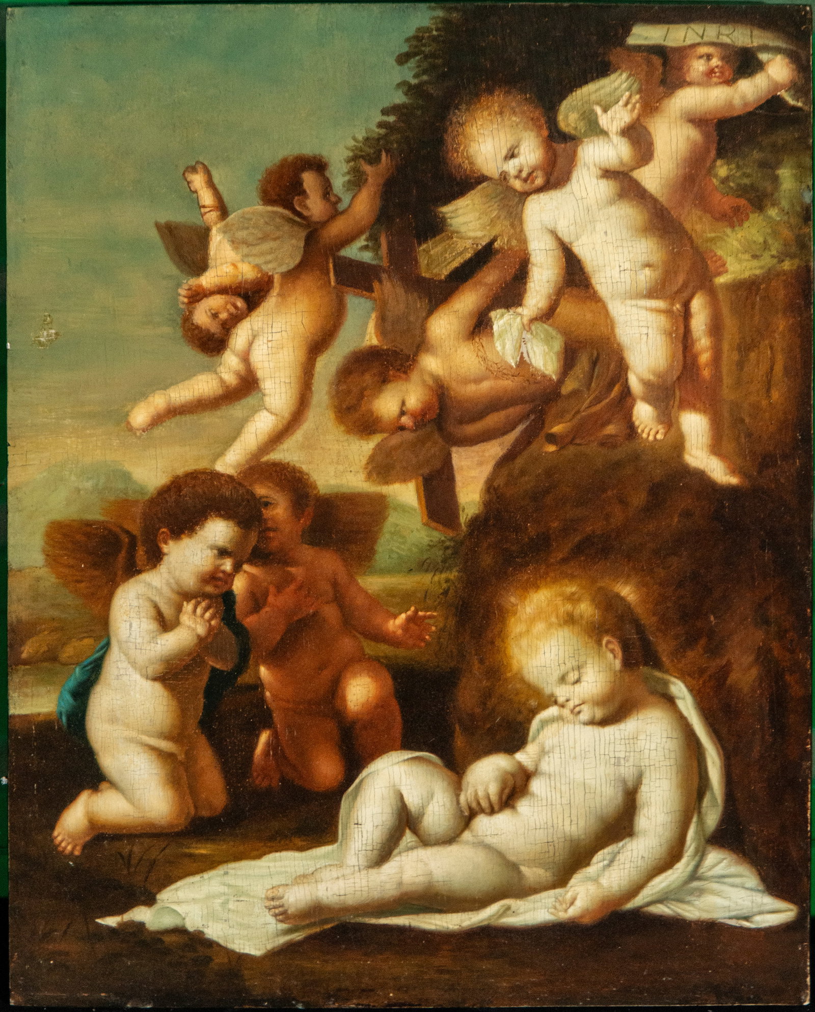 Important "Bambino Jesu" Painting - French or Roman Master from the late 17th century (1 of 4)