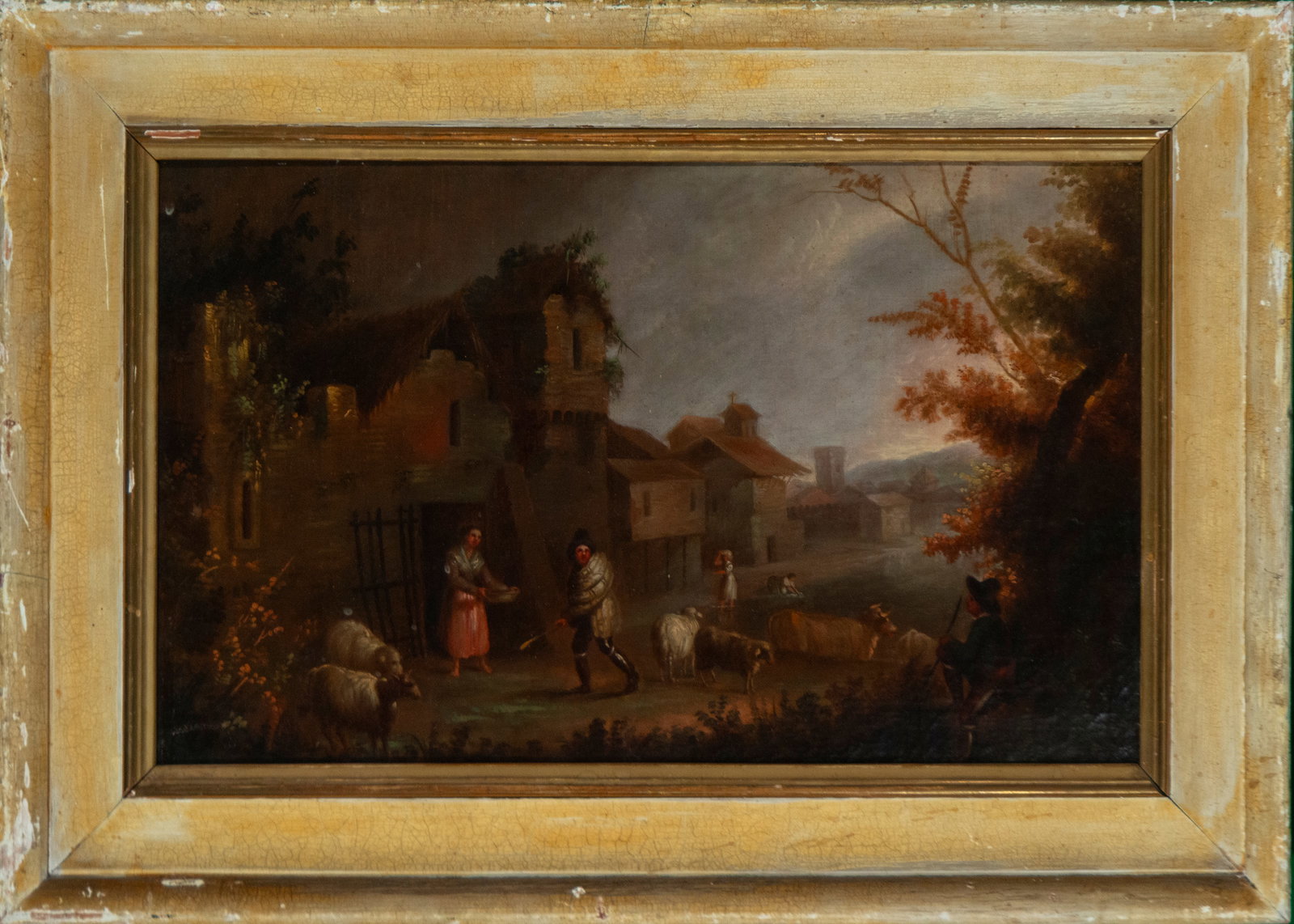 Circle of the Lucas brothers - 18th century Spanish school: Oil on canvas. Measurements: 47 x 26 cm; 60 x 41 cm with frame.