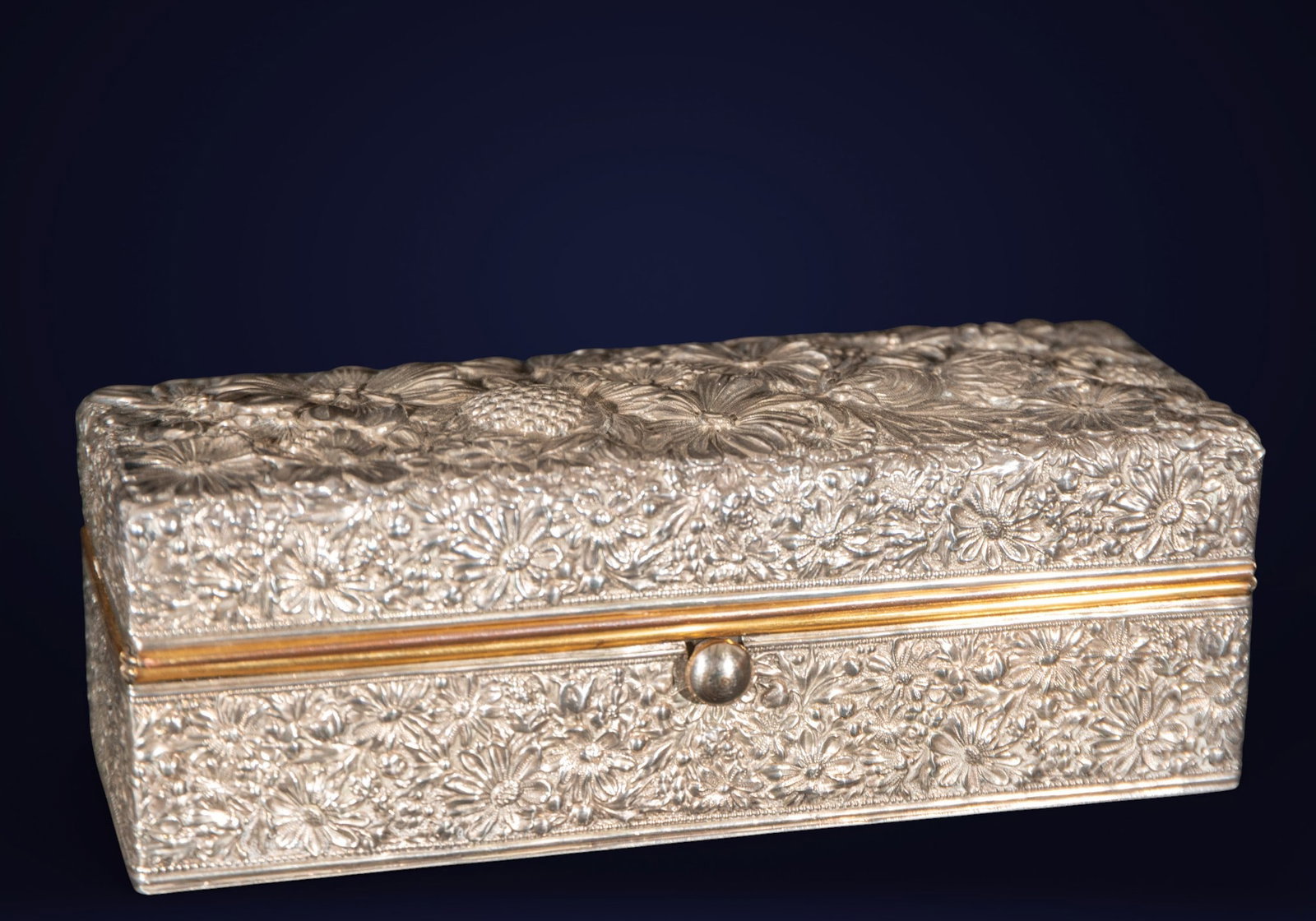 Silver hair curling box, France, 19th century (1 of 5)