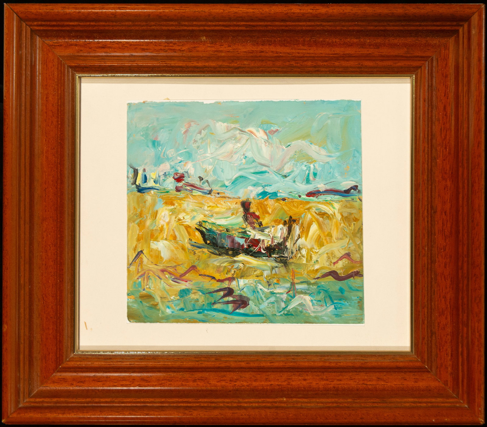 Abstract landscape, signed José Antonio Serna Ramos, contemporary Spanish school, 20th century (1 of 3)