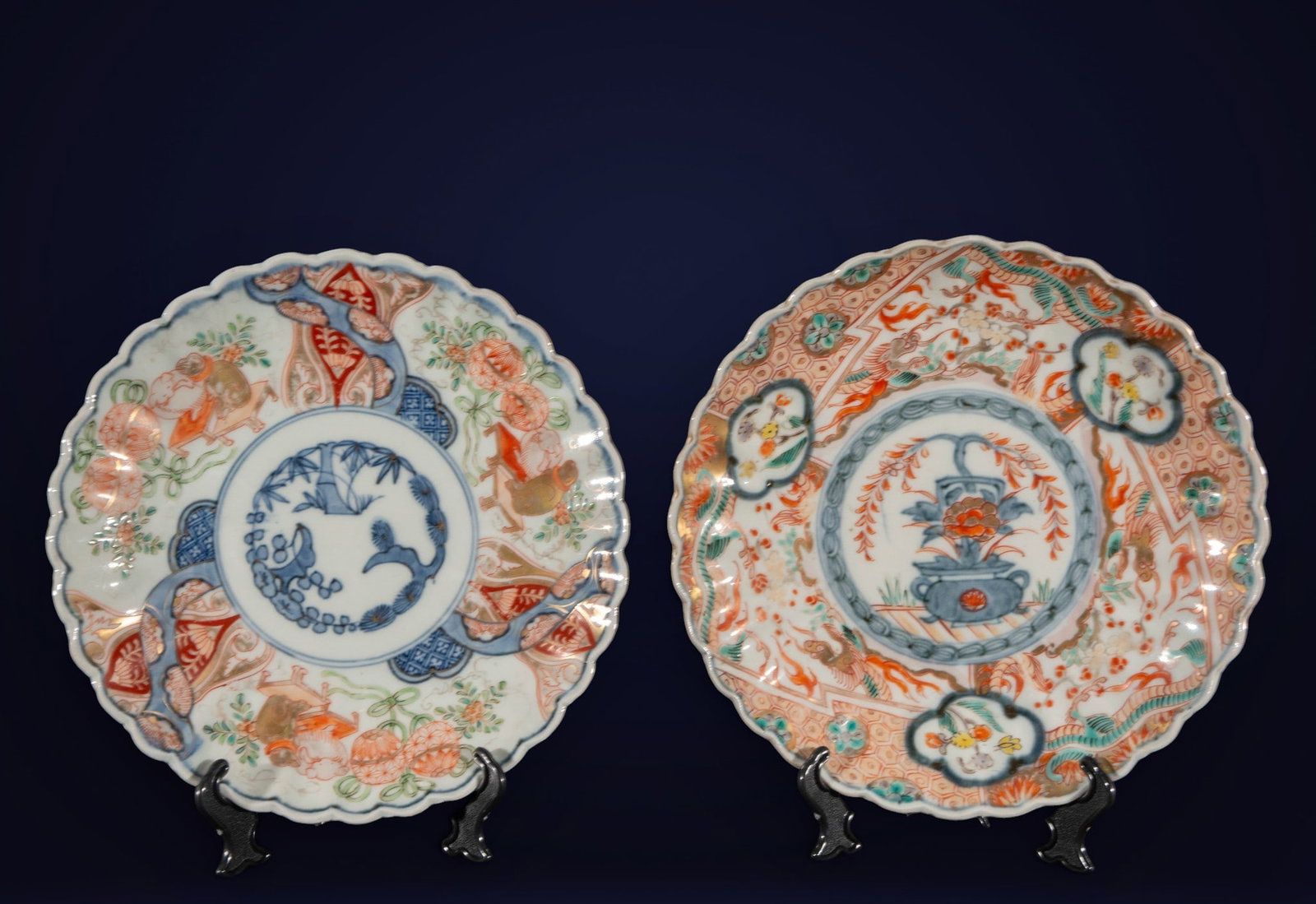 Pair of oriental porcelain plaques, Oriental Art, 19th Century (1 of 4)