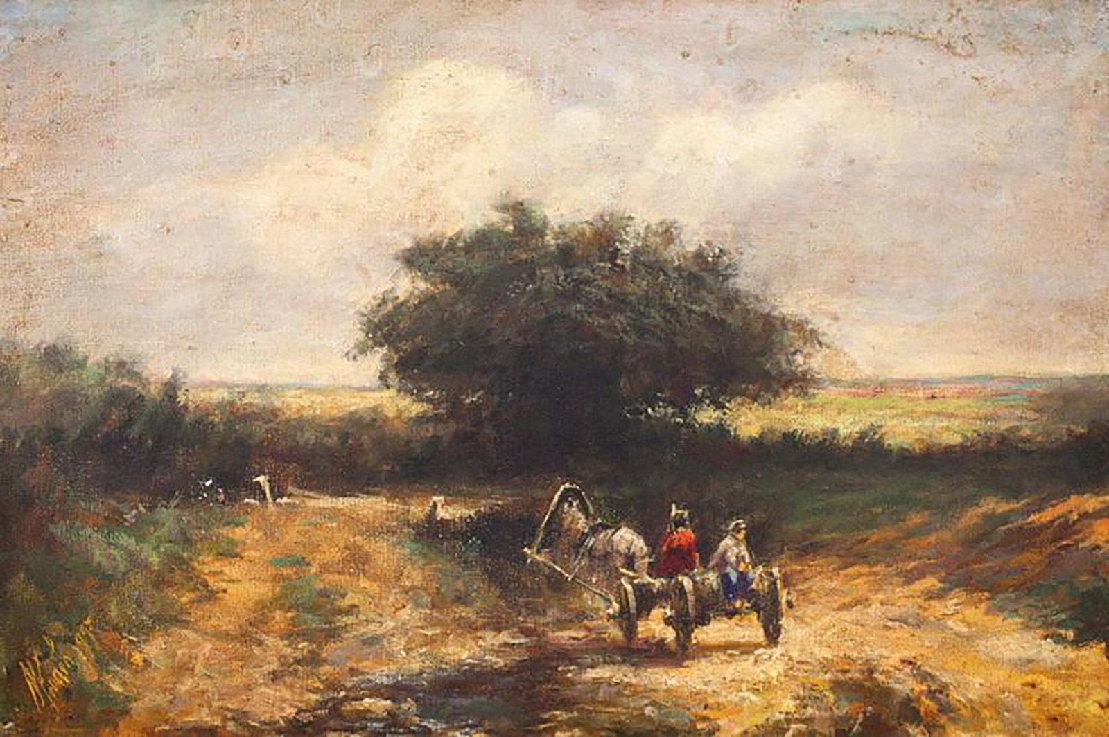 Figures in a cart, Russian School, 20th Century (1 of 1)