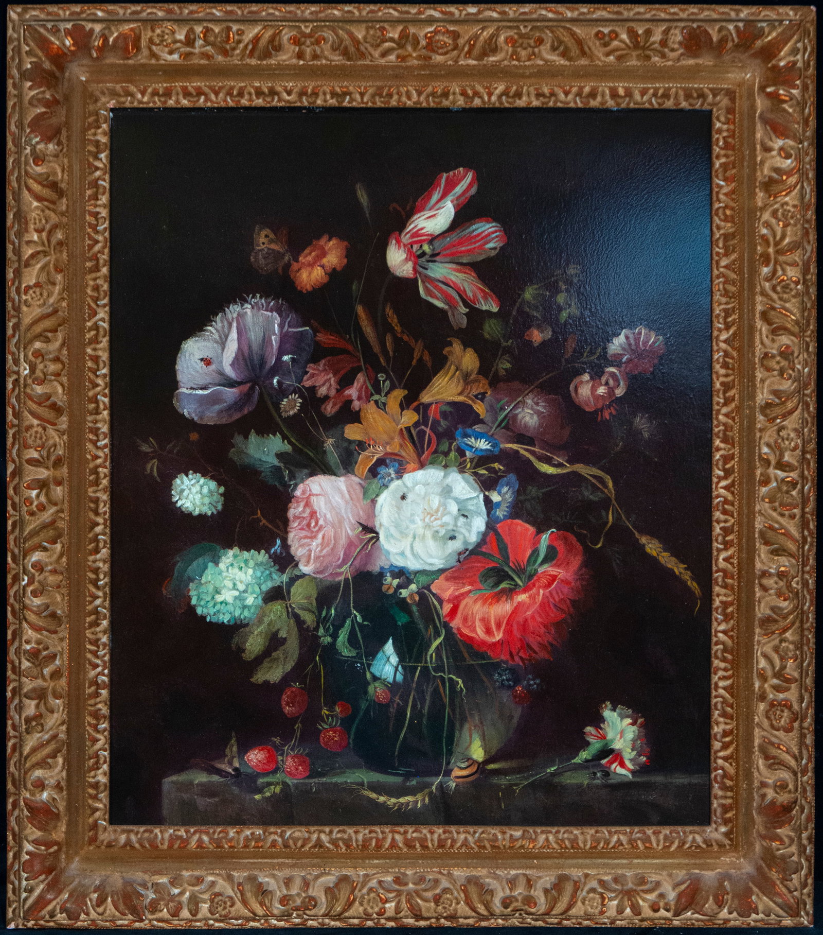 Beautiful French or Dutch still life, signed - 19th century?: Measurements: 54cm x 45cm; 68cm x 61cm.