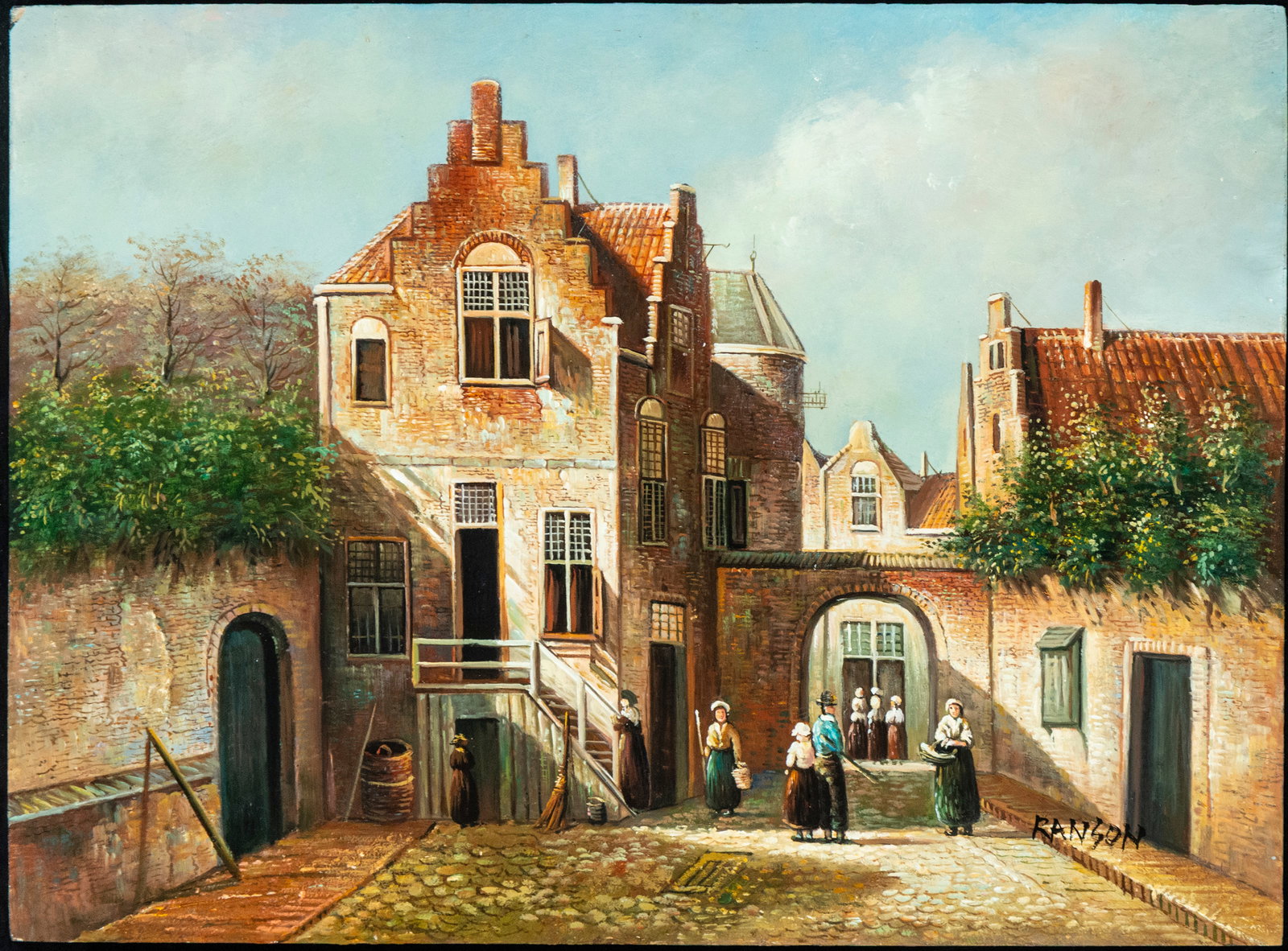 Ranson, Dutch street, signed, 20th century: Measurements: 41 cm x 31 cm.