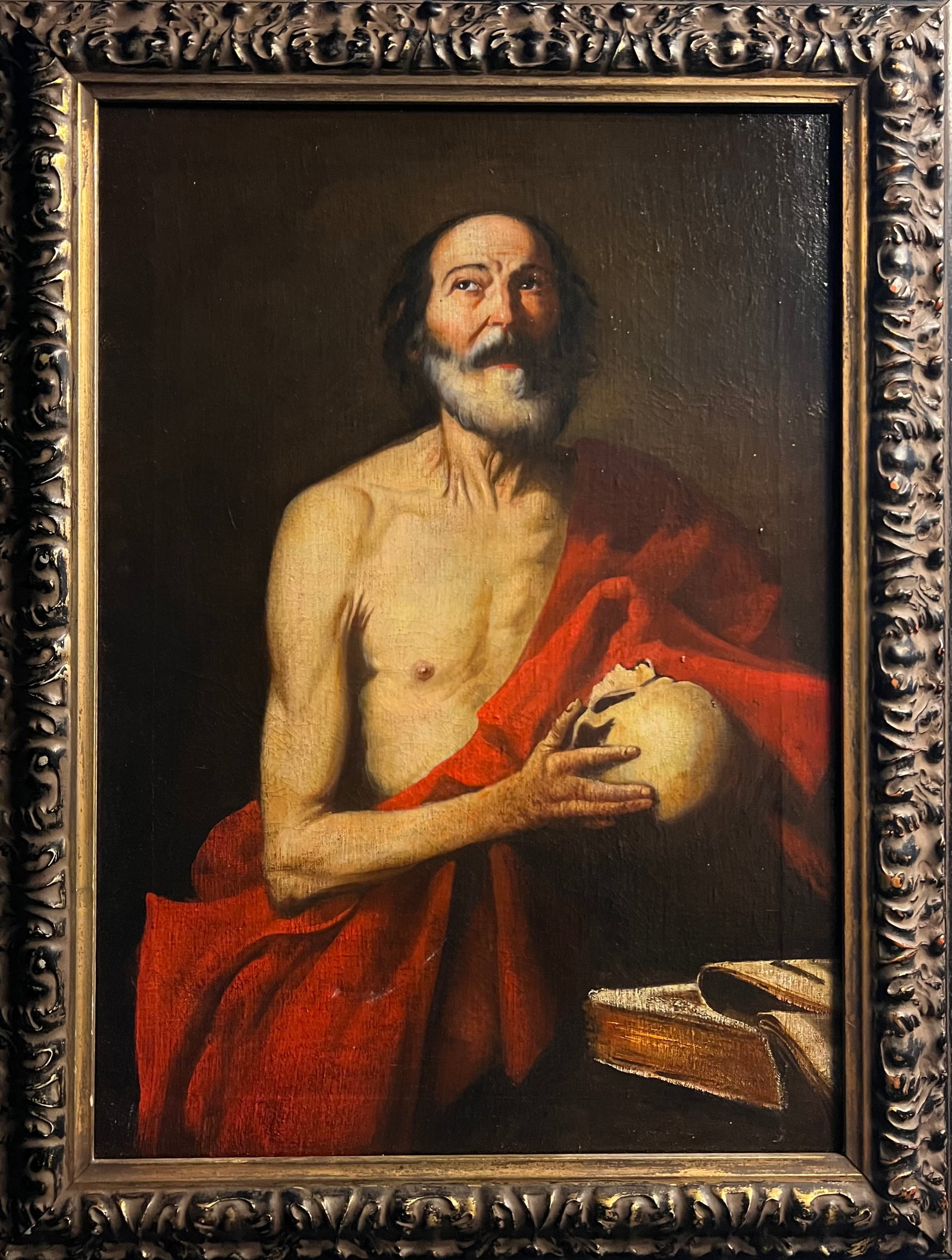 Follower of José de Ribera, Neapolitan school of the 18th century: Oil on canvas measuring 85 x 65 cm, framed.
