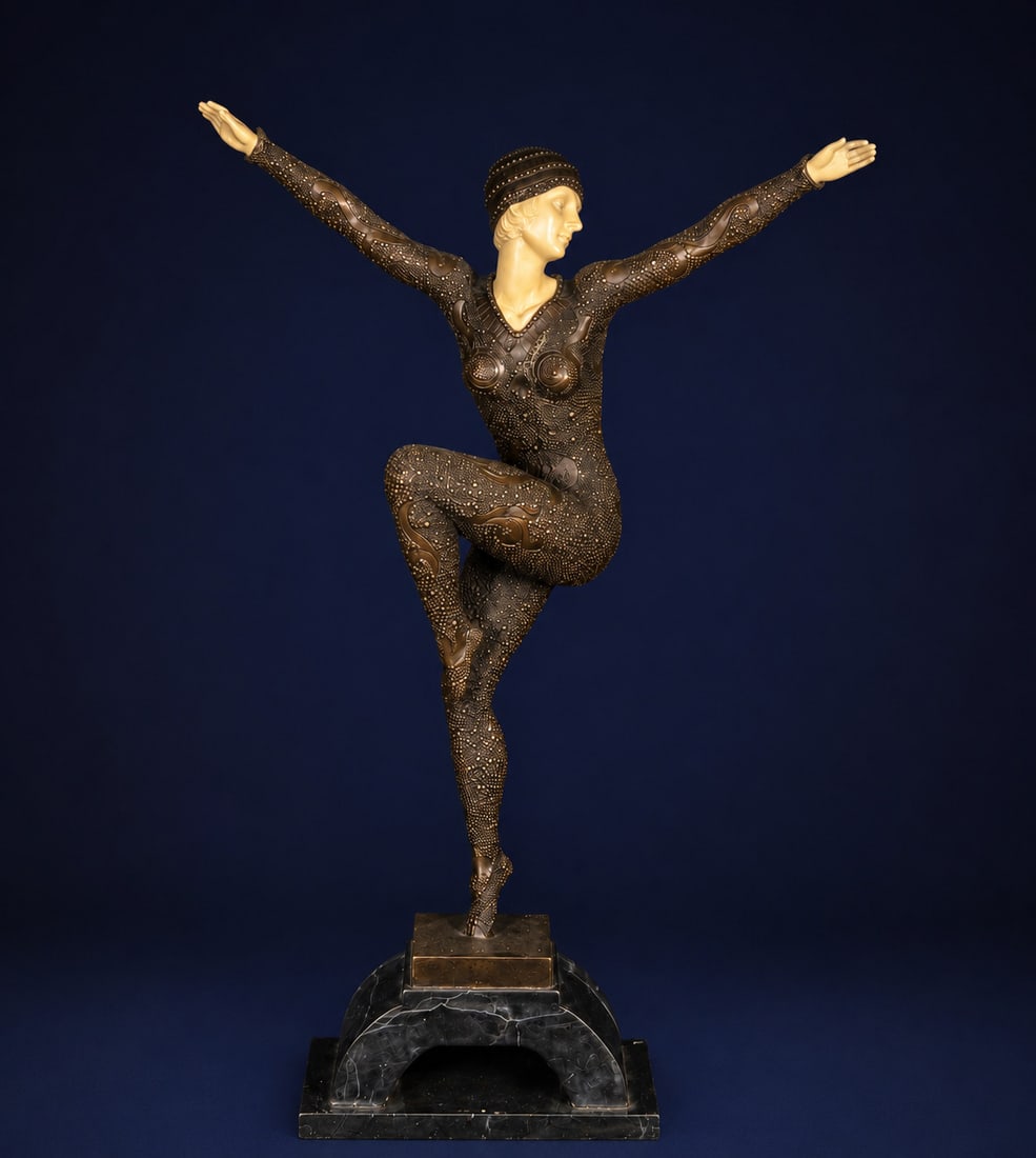Manner to Chiparus - Chryselephantine in bronze (1 of 5)