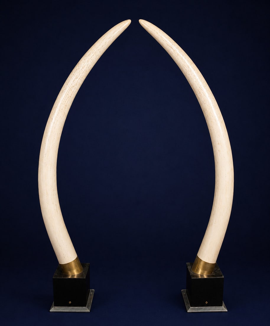 Decorative pair of Art Deco resin fangs, 1950s (1 of 6)
