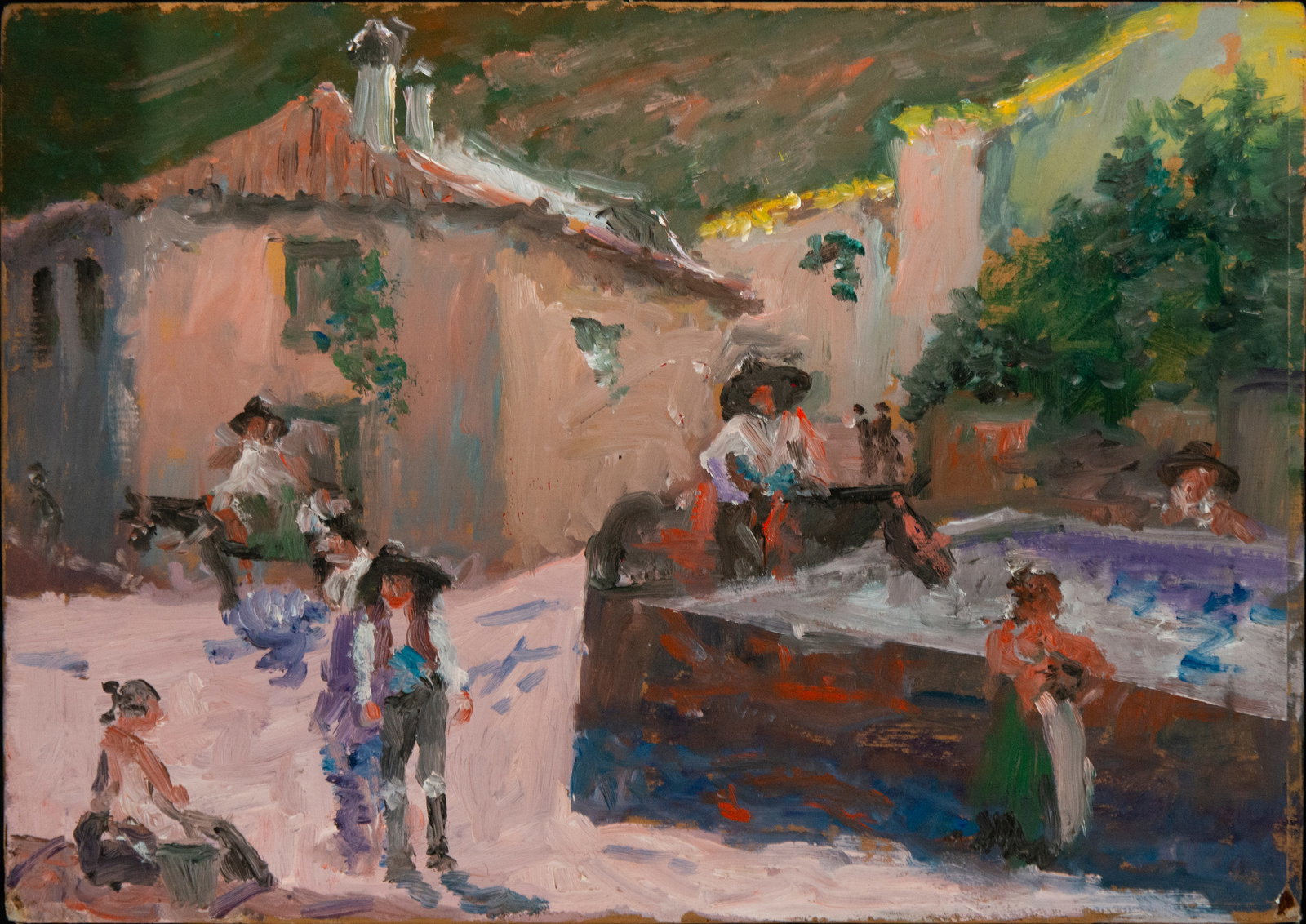 Village scene, Valencian School, Early 20th Century (1 of 2)