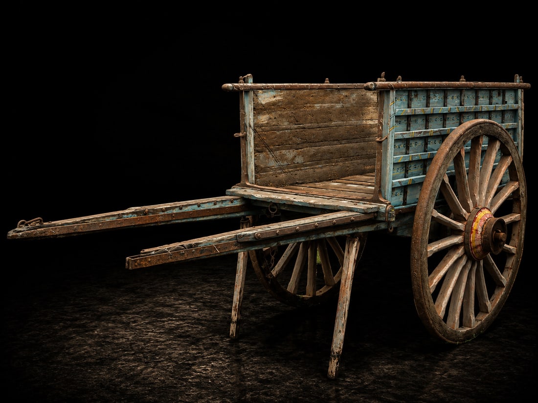Rural farming cart, Spanish Popular School, 19th century (1 of 5)