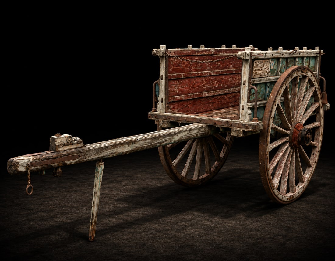 Traditional farm cart, Spanish Folk School, 19th century (1 of 6)