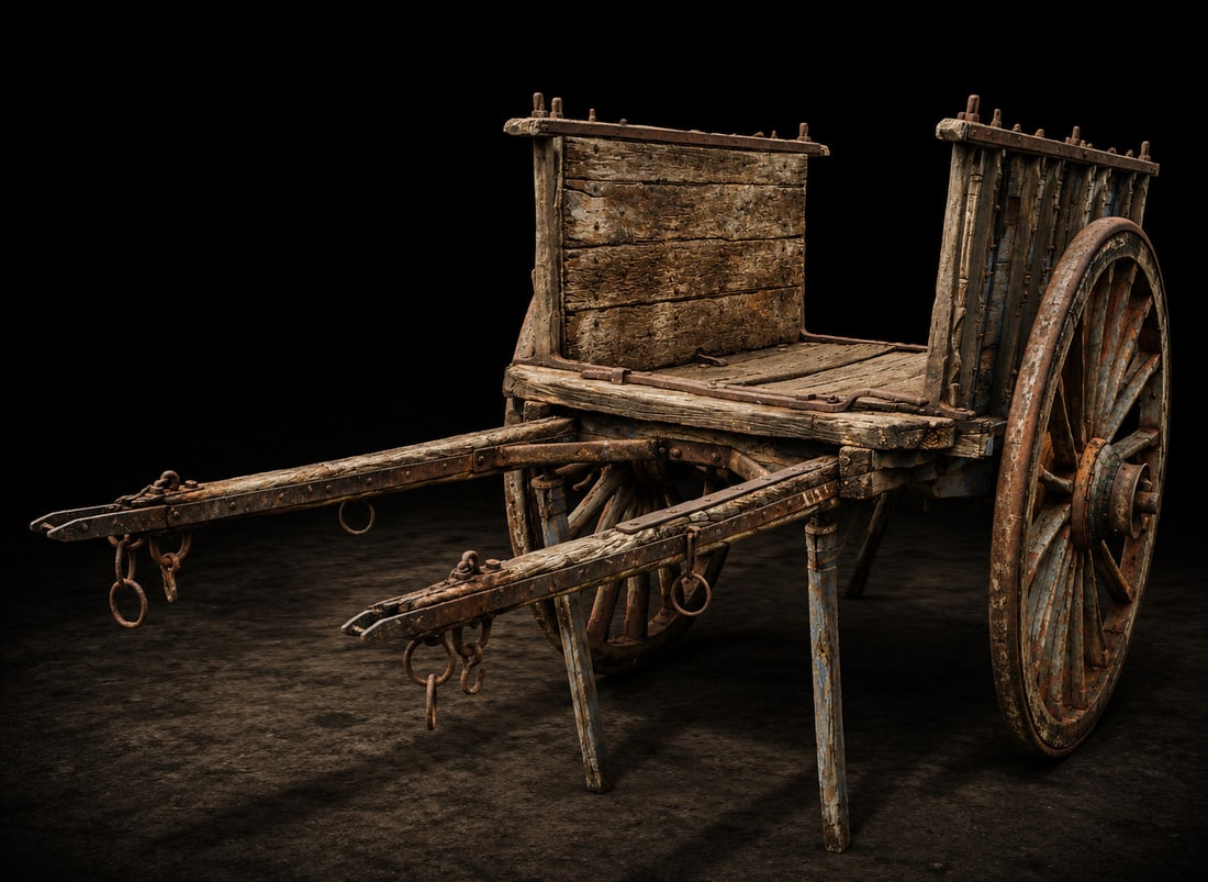 Traditional transport cart, Spanish Popular School, 19th Century (1 of 3)