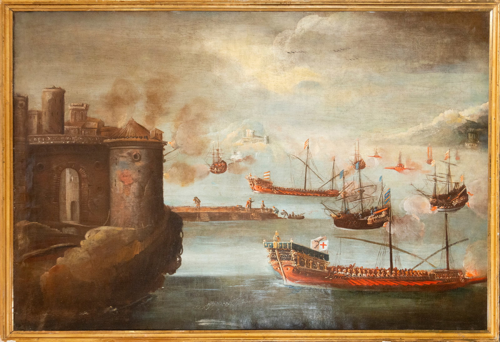 17th Century Venetian Master - Schooners: Measurements: 150cm x 101cm; 156cm x 107cm.