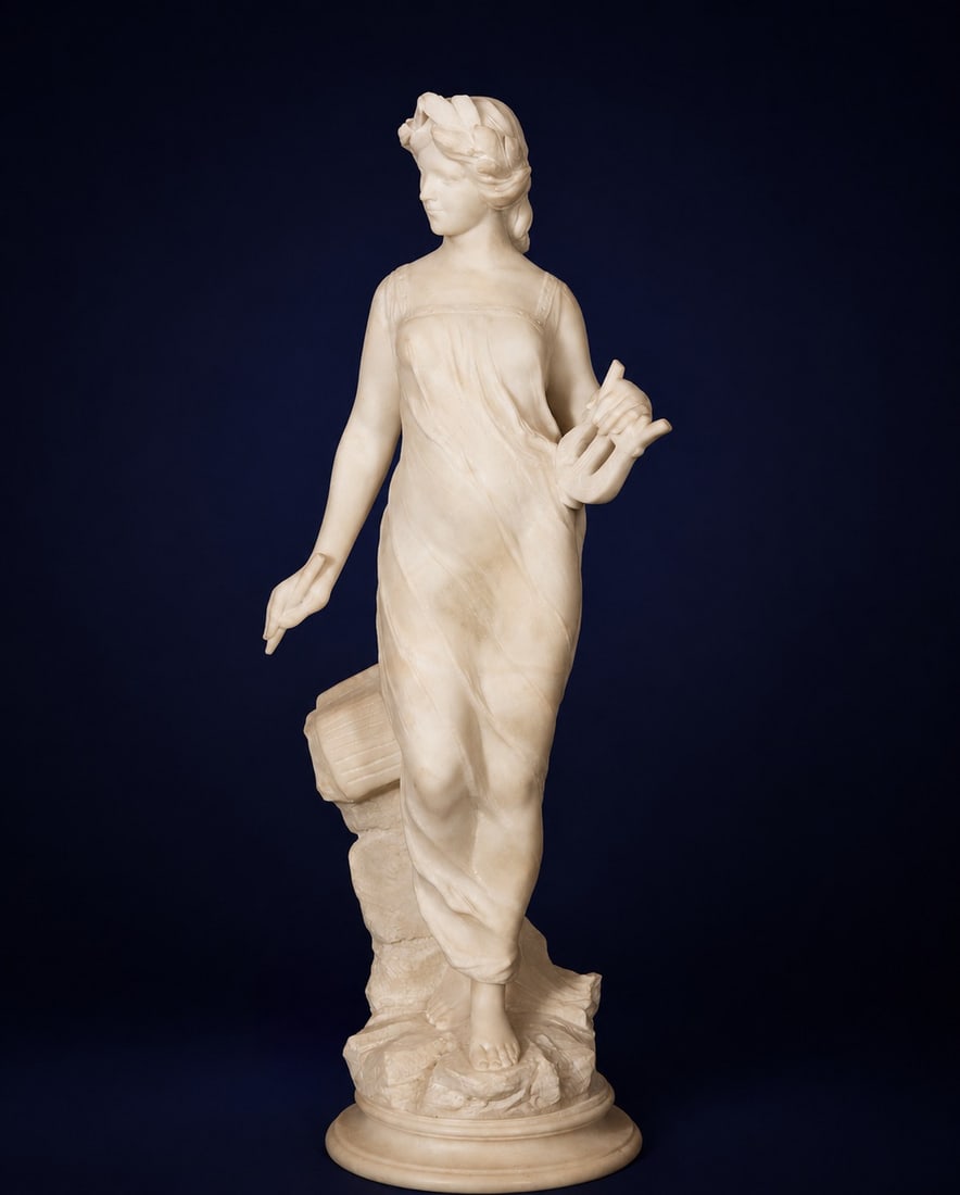 Eugenio Battiglia - 19TH CENTURY - Important Euterpe in Carrara marble (1 of 5)