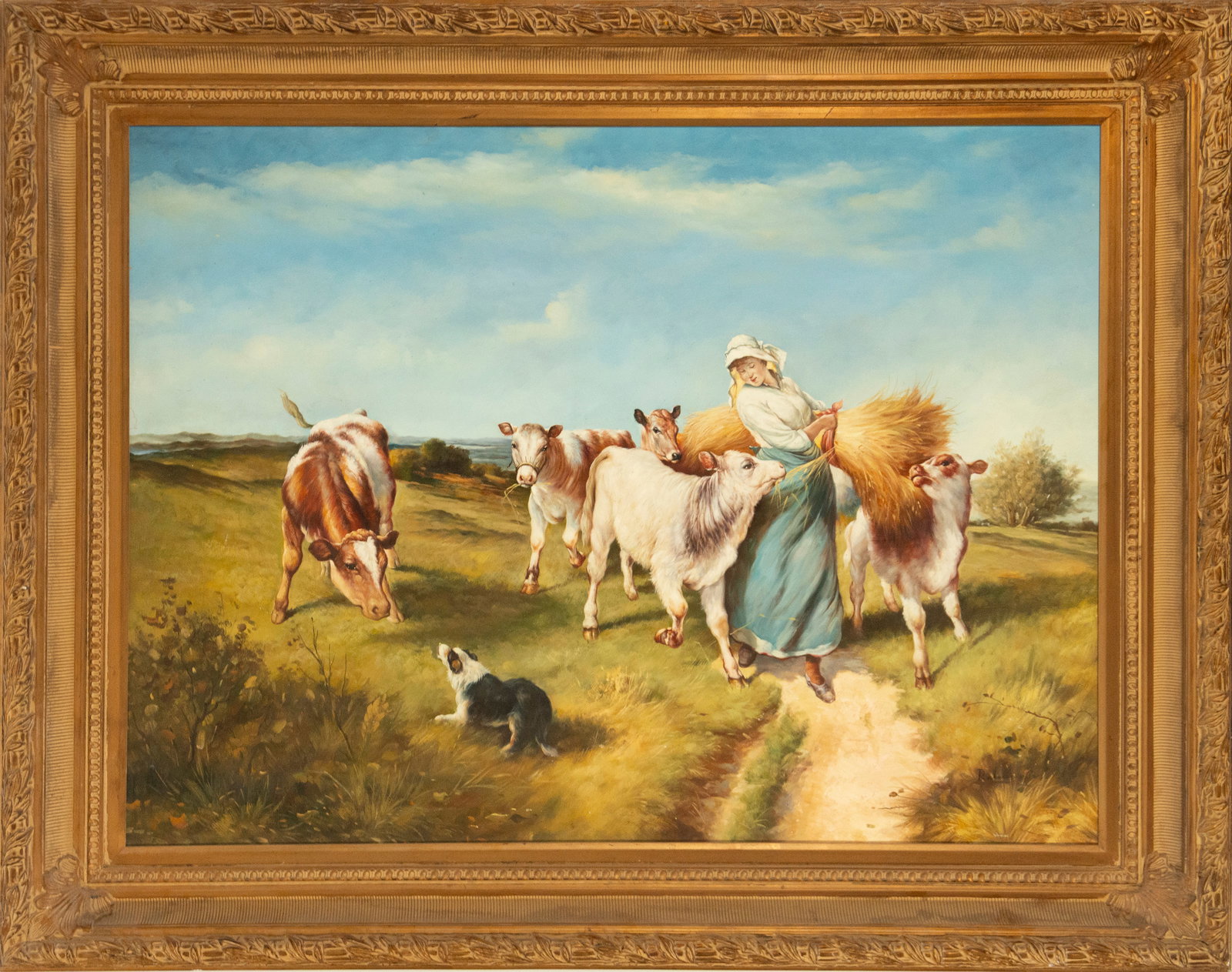 Young peasant woman with cows. European school. 19th century (1 of 4)
