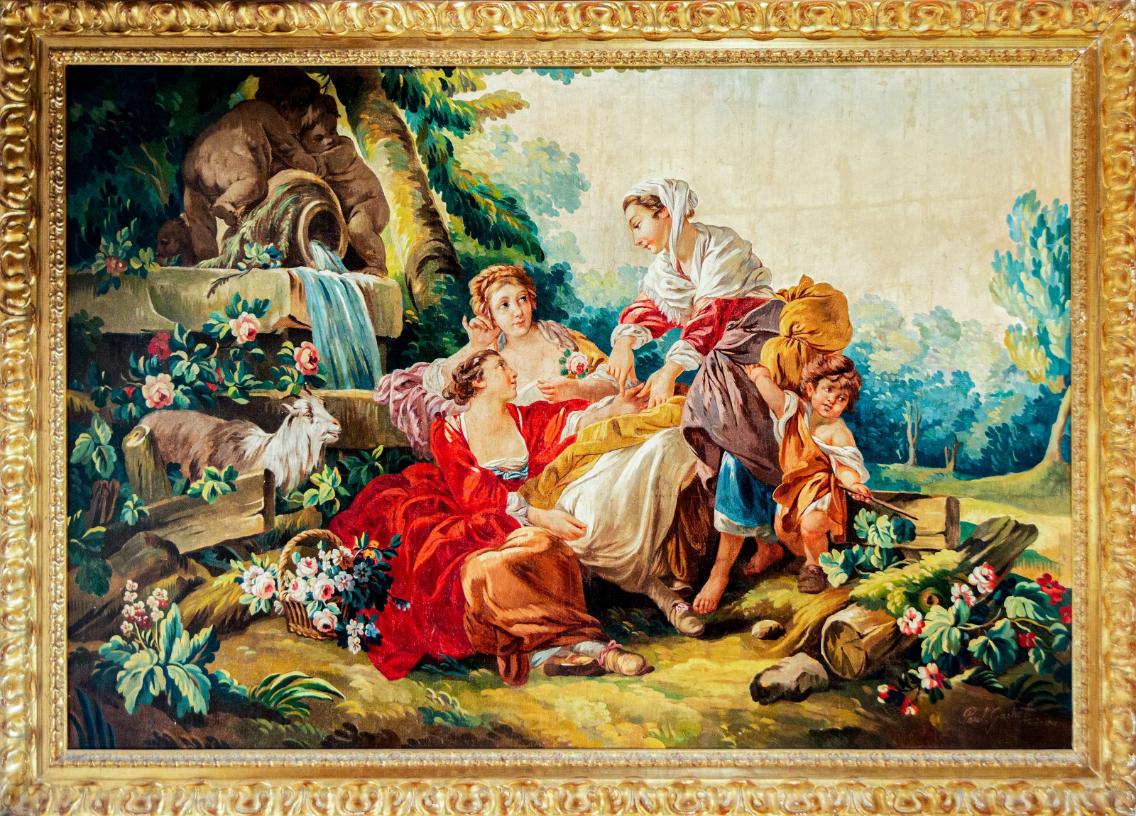 Young Shepherdesses, French School, Paul Gachet, Paris 1901: Oil on canvas. Measurements: 156 cm x 120 cm and 180 cm x 144 cm