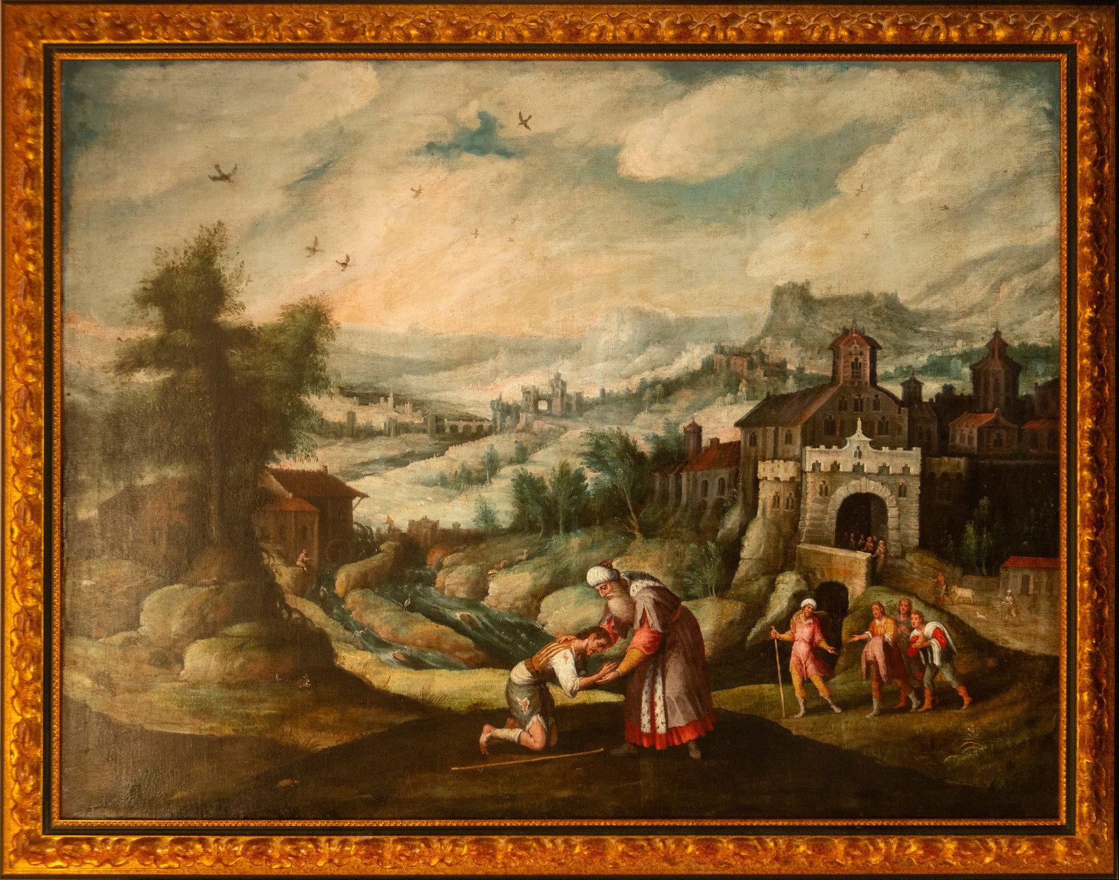 The Prodigal Son - Frans Francken II, attributed, Franco-Flemish school of the 17th century: Oil on canvas. Measurements: 150 cm x 114 cm and 160 cm x 128 cm