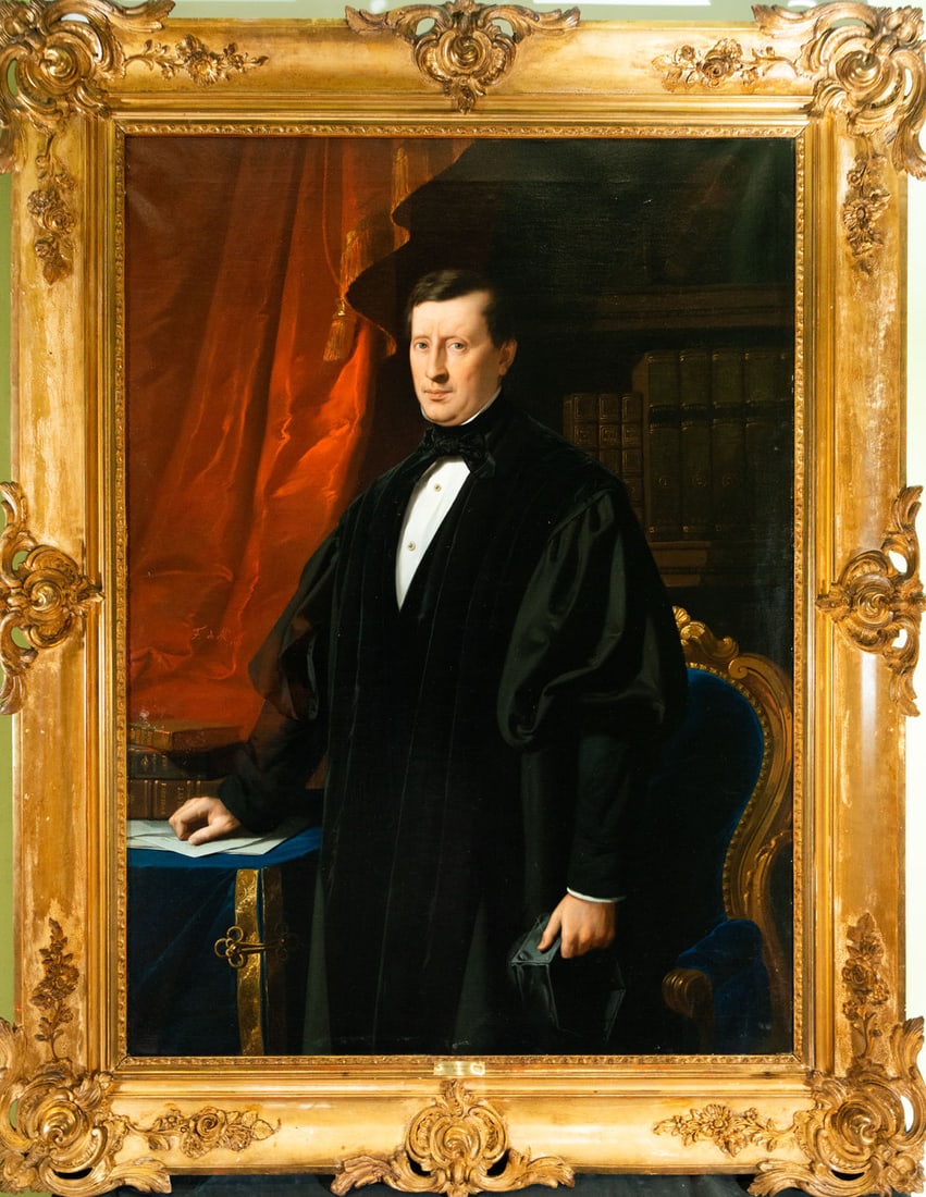 Portrait of Caballero, Federico de Madrazo y Kuntz (Rome, 1815 - Madrid, 1894), 19th century Spanish: Oil on canvas. Measurements: 148 x 109 cm, 180 x 109 framed, with period frame. Federico de Madrazo y Kuntz (Rome, February 9, 1815-Madrid, June 10, 1894) was a Spanish painter, specializing in romant