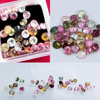 Lot of 33 multicolored tourmalines from Brazil, Brazilian, 20th Century (1 of 7)