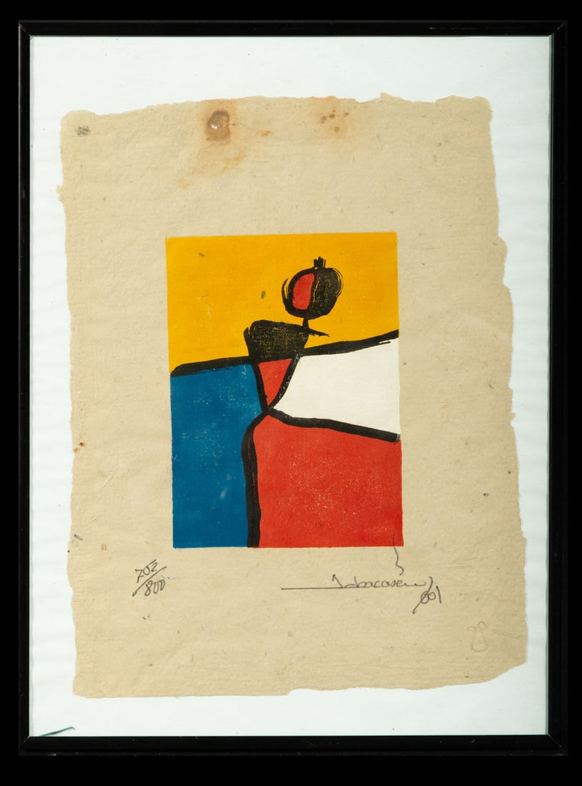 "The Force of Constance" Lithograph 702/800 by Jobacasén, Joan Baptista Cabré, year 2002: Framed measures 41 x 31 cm, work measures: 34 x 25 cm