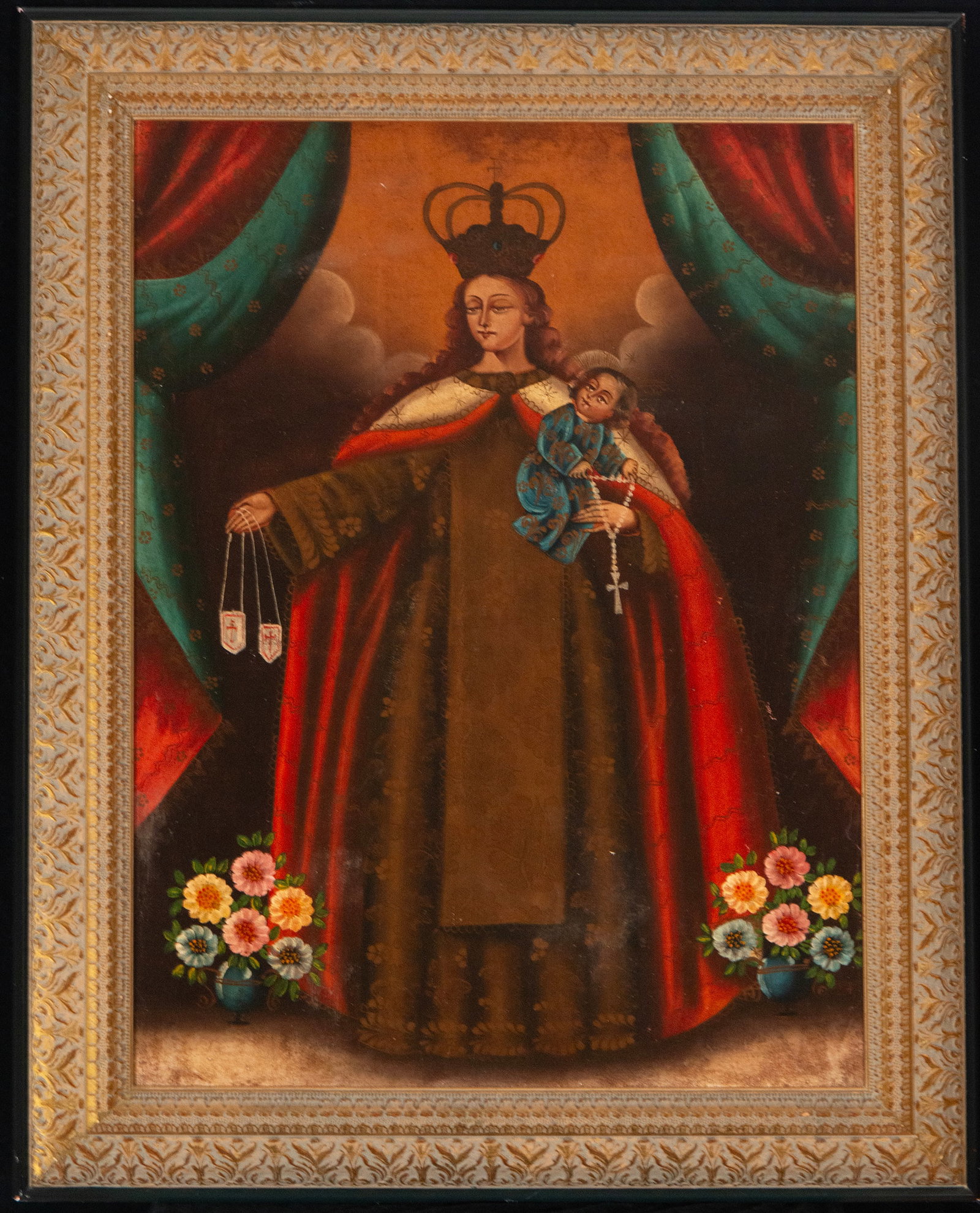 Our Lady of Mount Carmel with Child, colonial school, 19th-20th century (1 of 5)