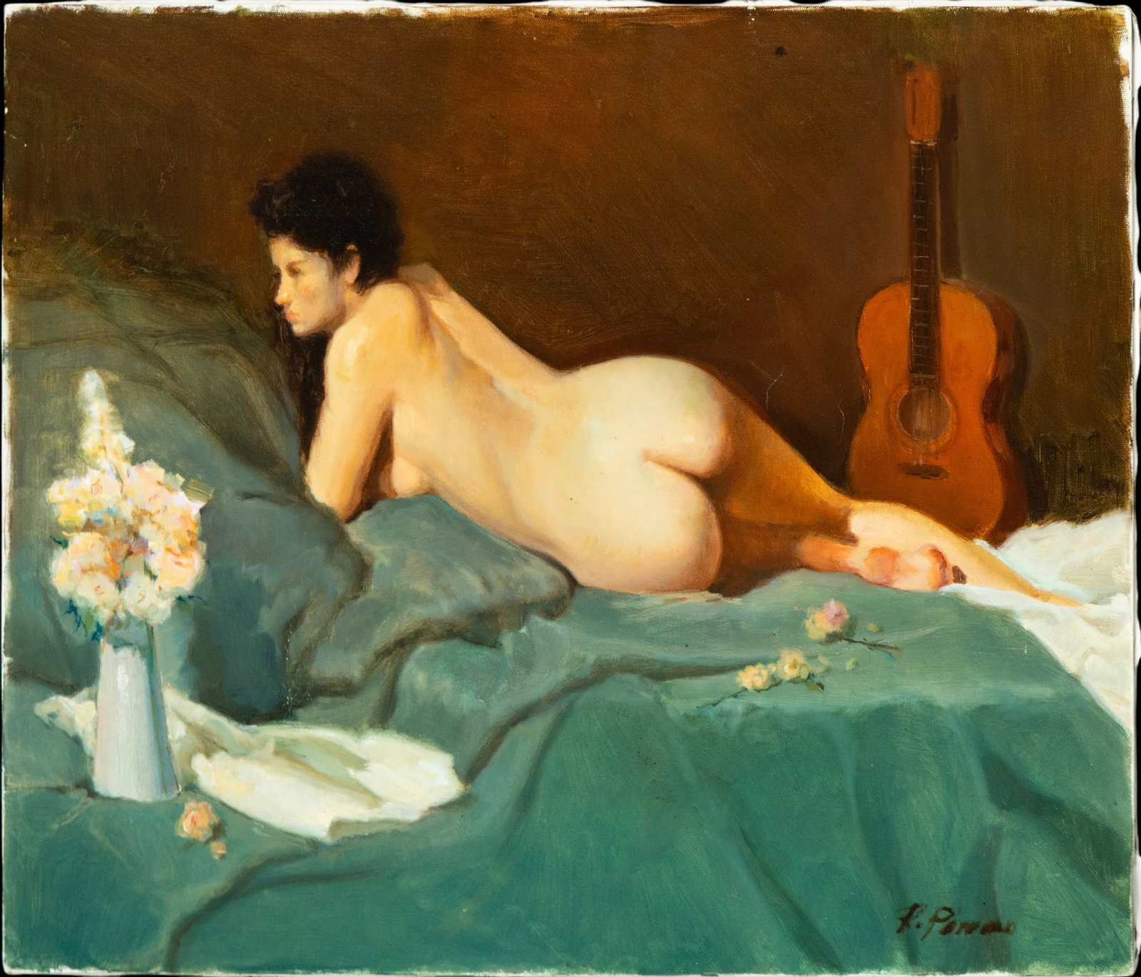Oil on canvas. Female nude. 20th century. Signed Porras (1 of 5)