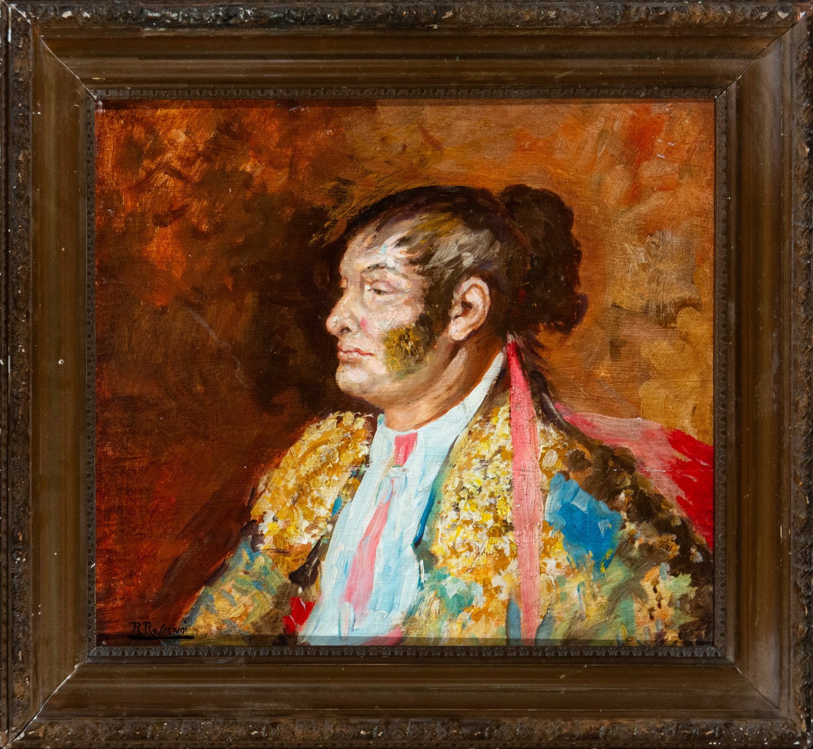 Portrait of a bullfighter. Signed Ressendi. Spanish School, 20th Century (1 of 5)