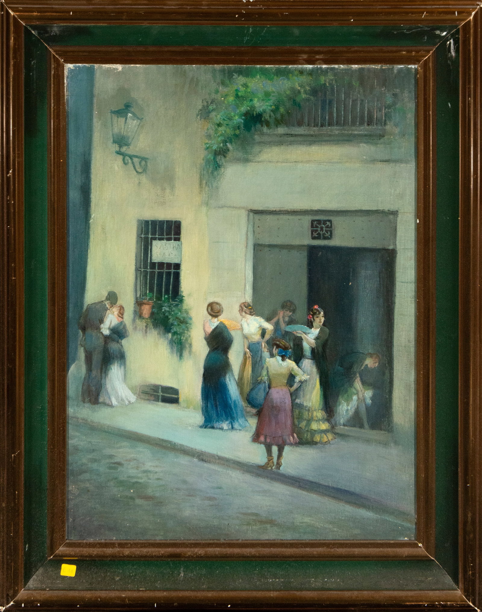 French urban genre scene. Signed. Post-Impressionist school. 20th century (1 of 4)