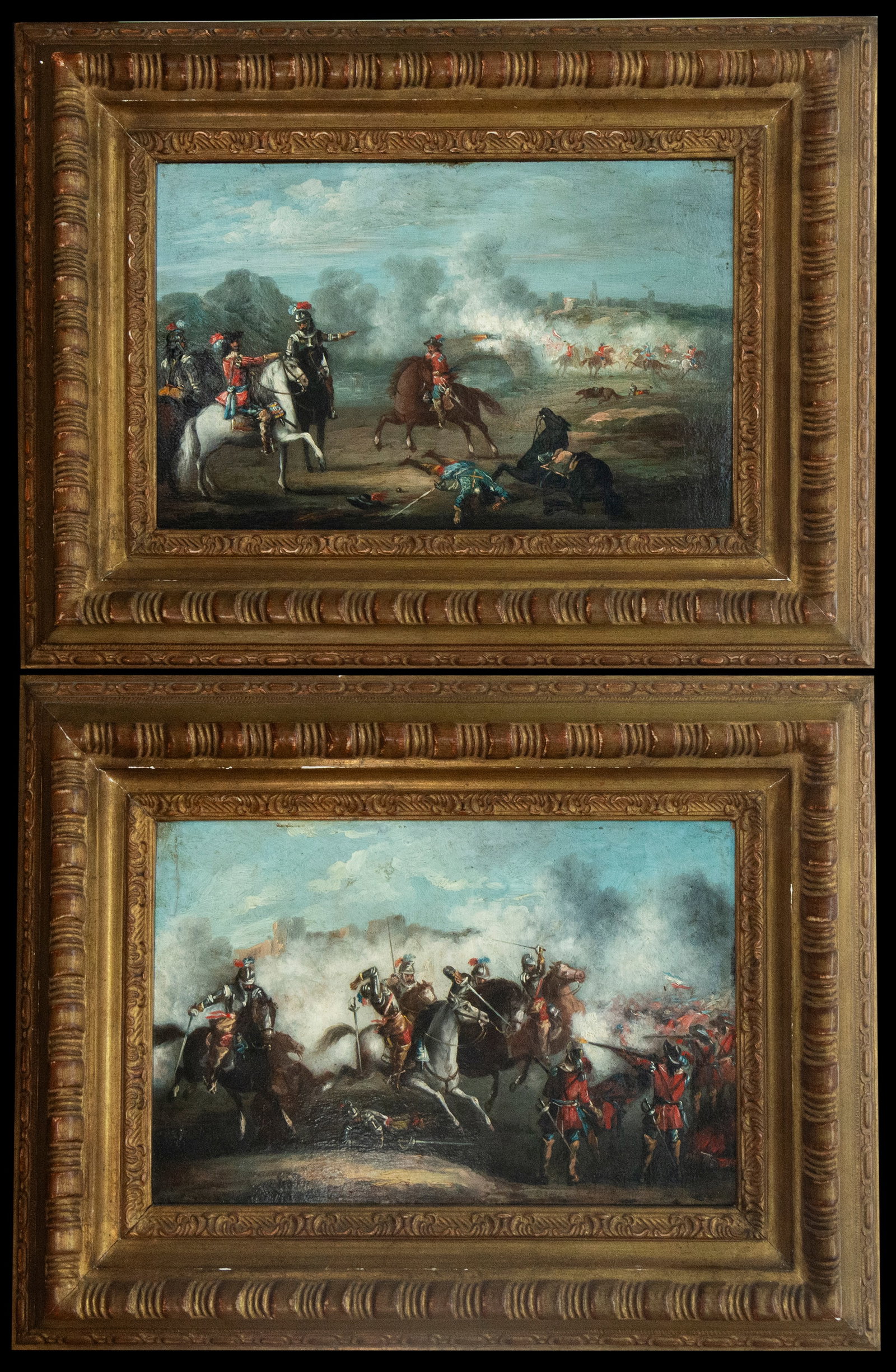 Pair of battle scenes. Italian School. 19th-20th century. (1 of 5)