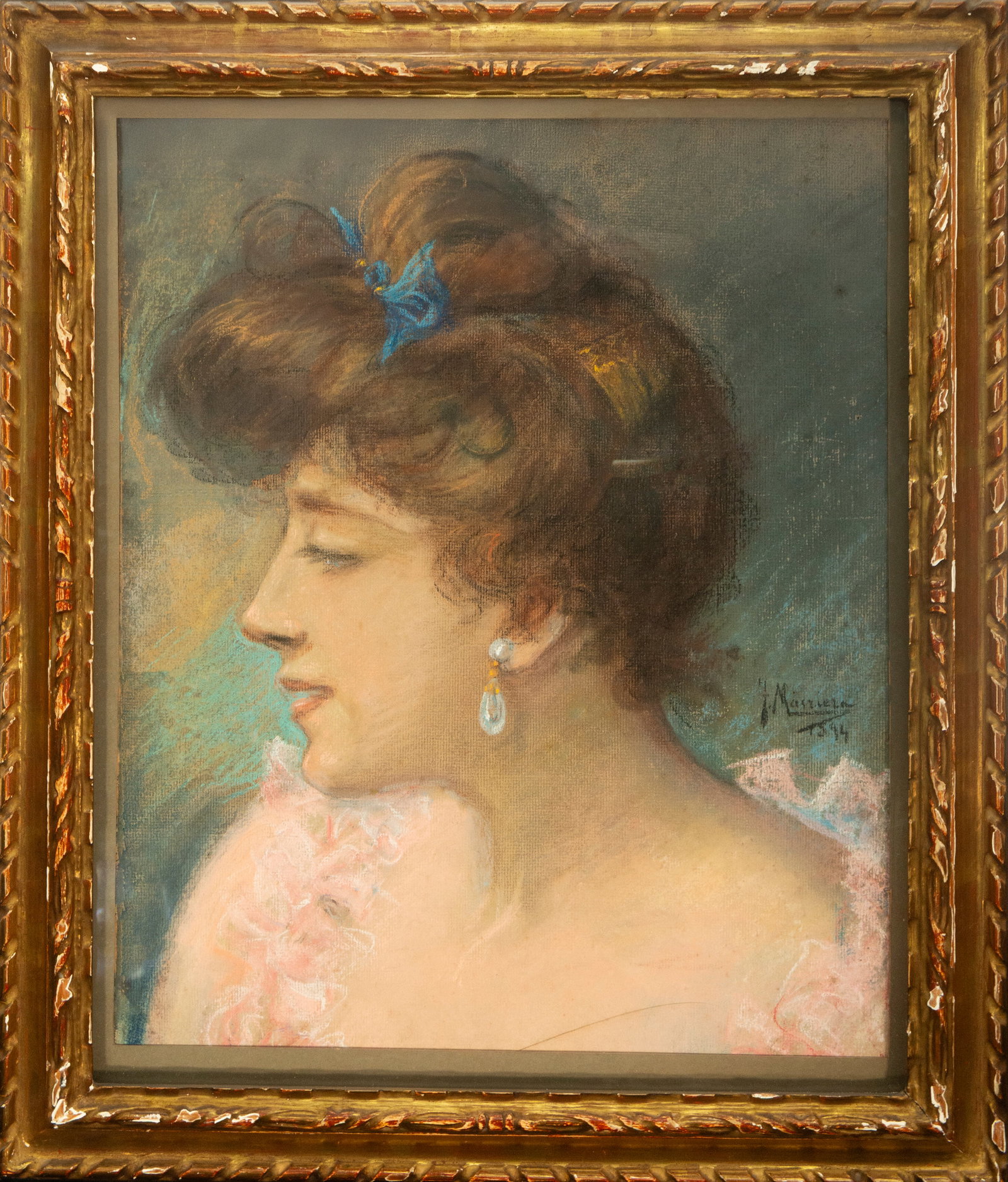 Bust portrait of a woman. Signed Masriera. Catalan School. 19th-20th century. (1 of 3)