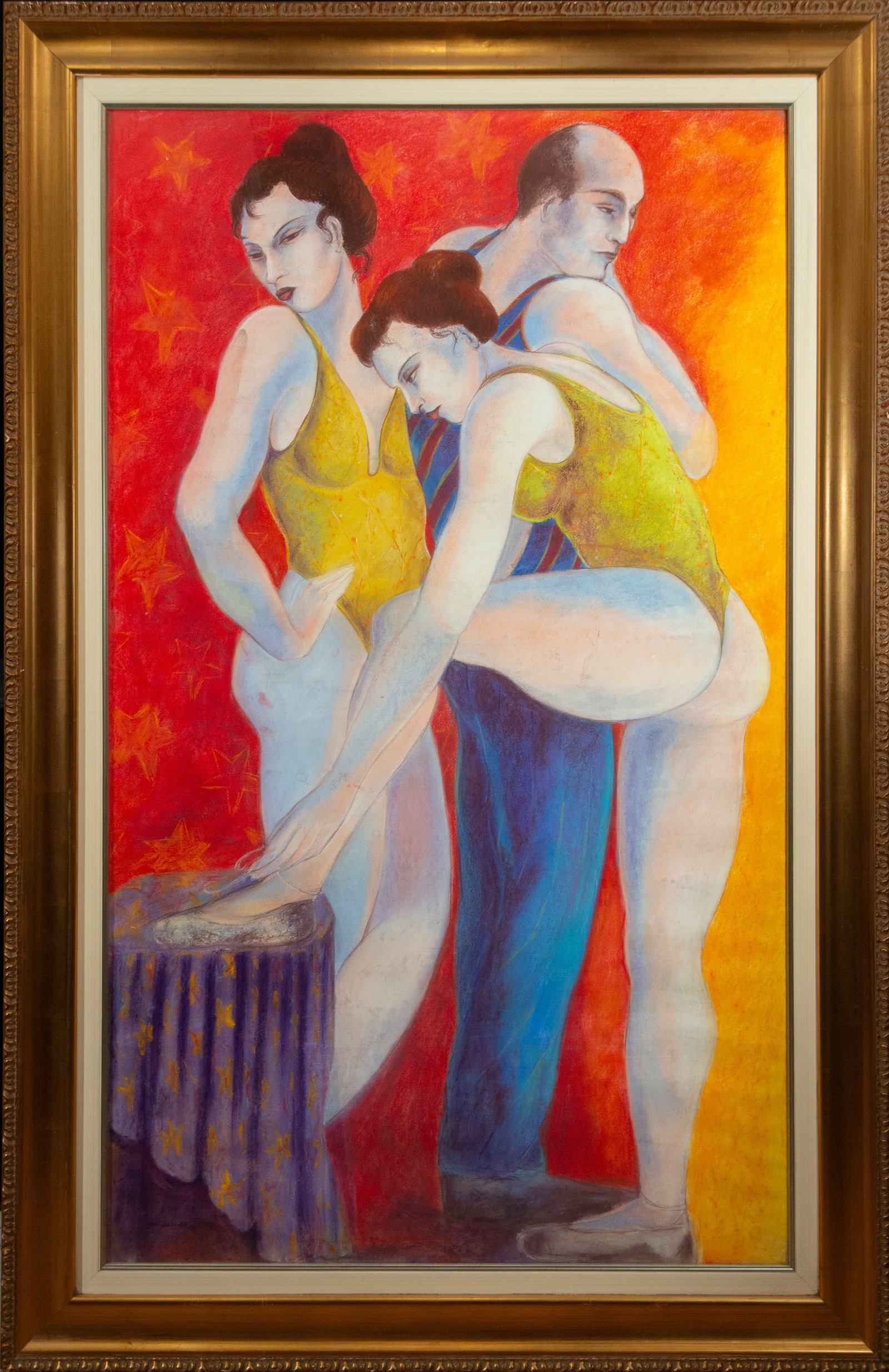 Three Acrobats. Signed. Russian School. 20th Century. (1 of 4)