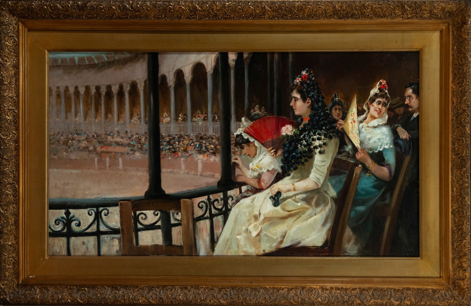 Bullfighting scene. Signed. Spanish School. 19th century. (1 of 5)