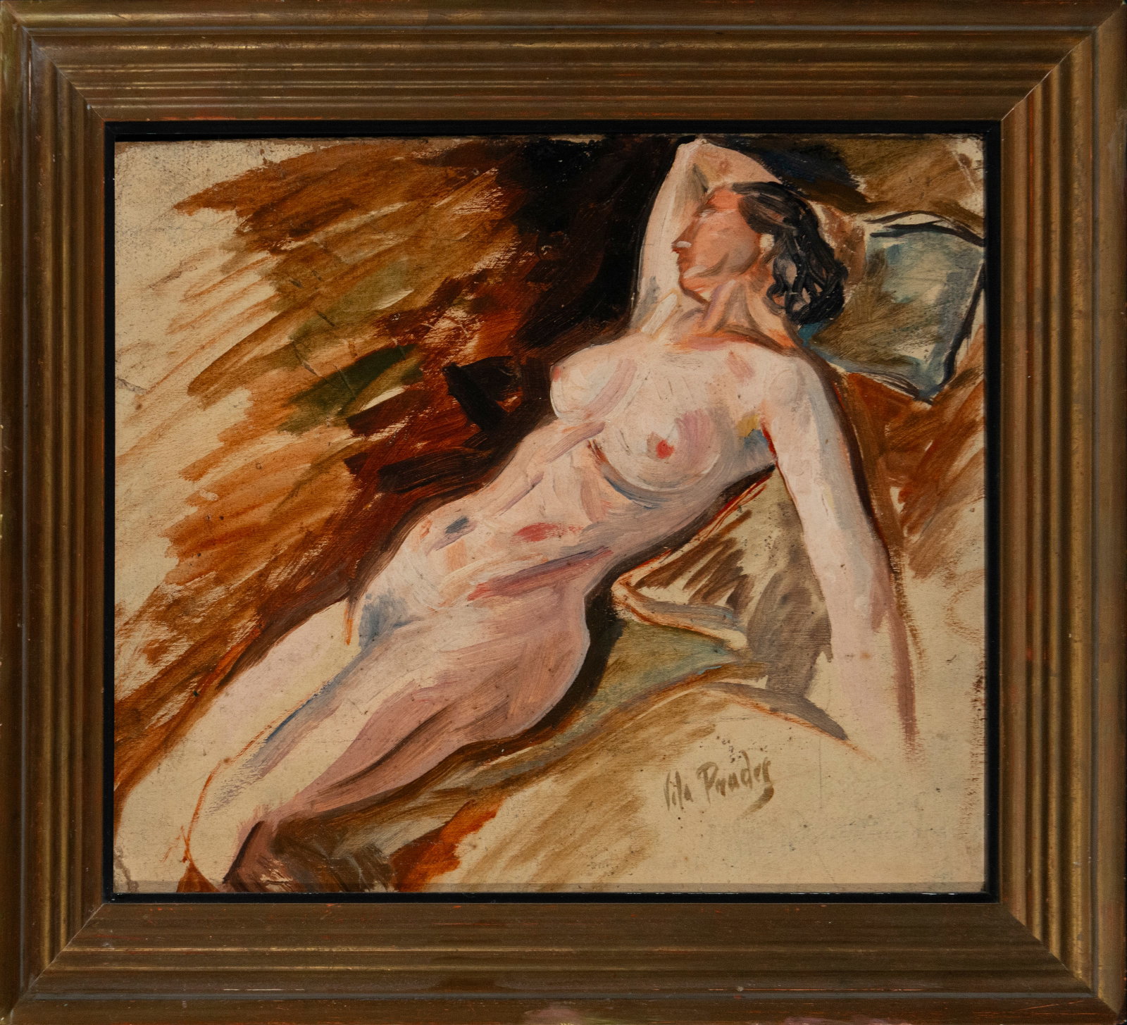 Reclining female nude. Signed Vila Prades. Spanish School. 20th century. (1 of 4)