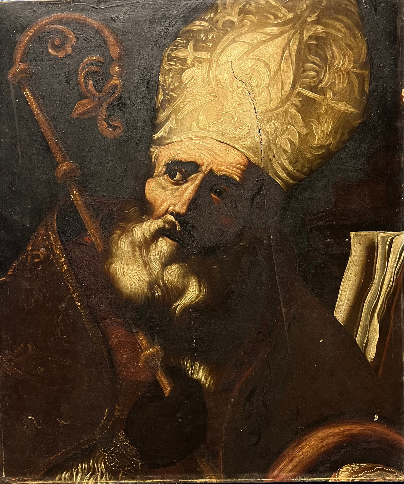 Neapolitan tenebrist Caravaggist master of the 17th century – Saint Ambrose (1 of 5)