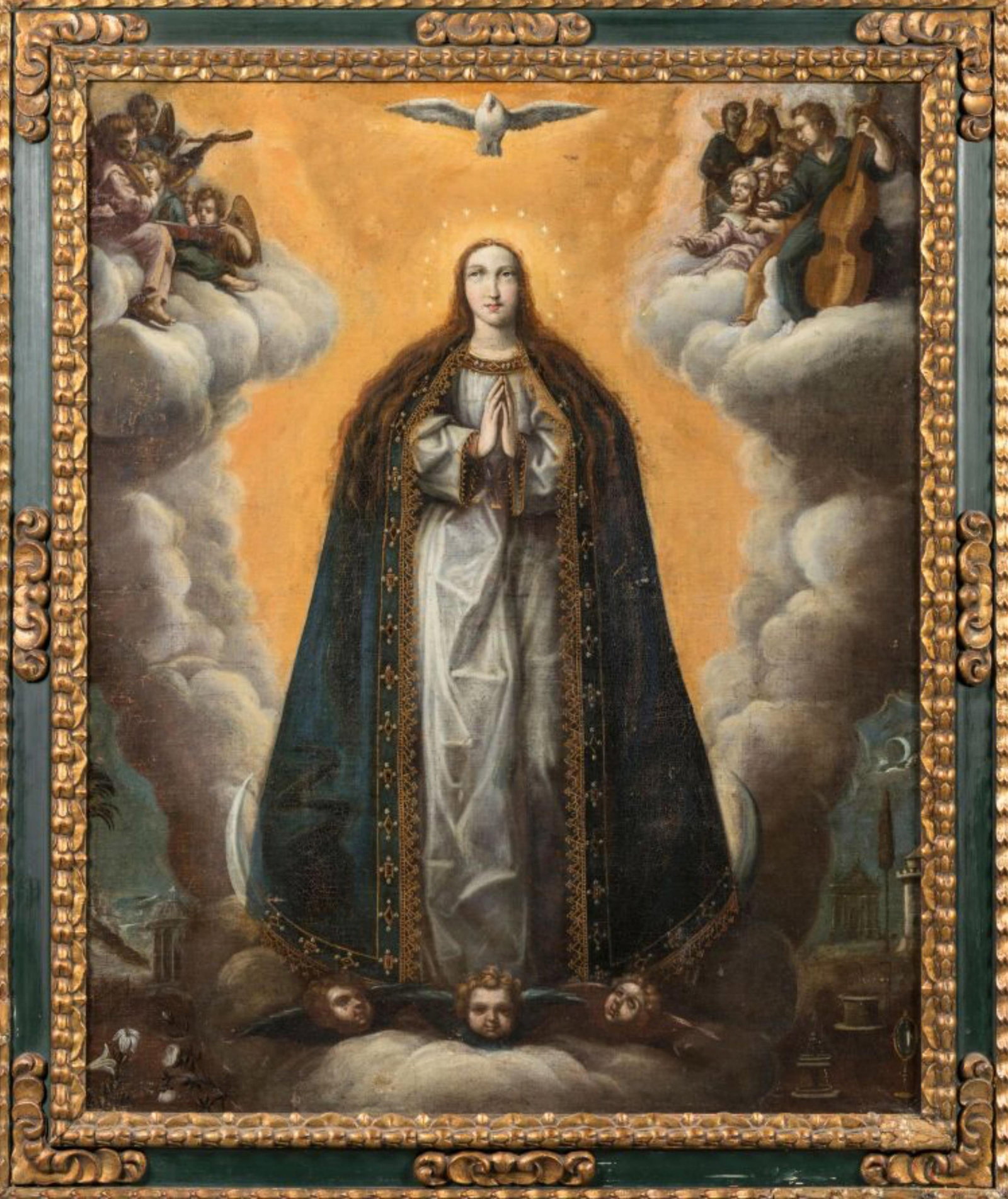 17th-century Mexican school - "Annunciation." This work comes from the city of Morelia. (1 of 7)