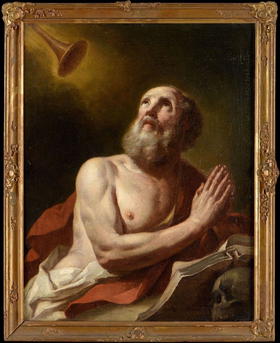 FRANCESCO DE MURA, ATTRIBUTED, 17th-century Italian school, "Saint Jerome" (1 of 4)