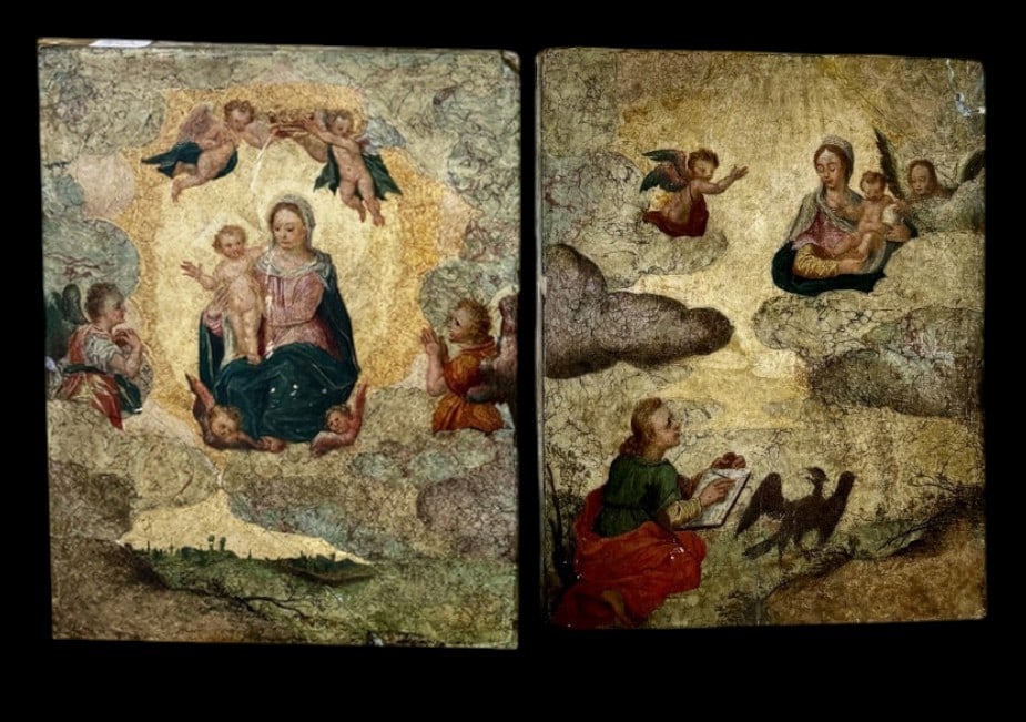 ITALIAN SCHOOL 16TH-17TH CENTURY - Virgin in Glory and Vision of Saint John (1 of 5)