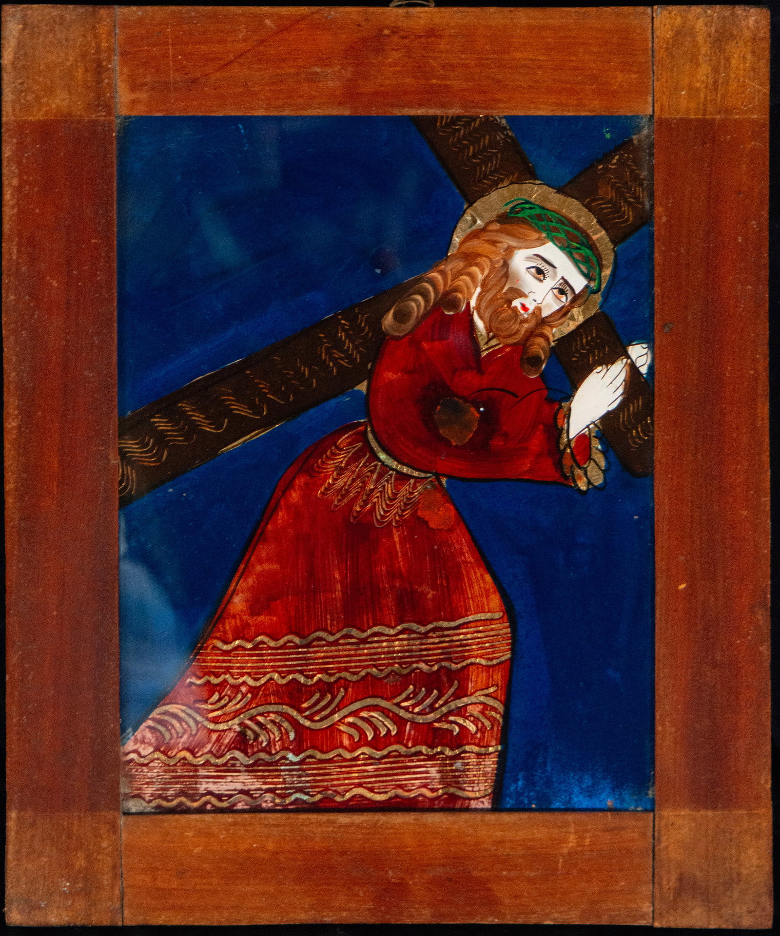 Christ with the cross, colonial popular school, 18th century. (1 of 3)